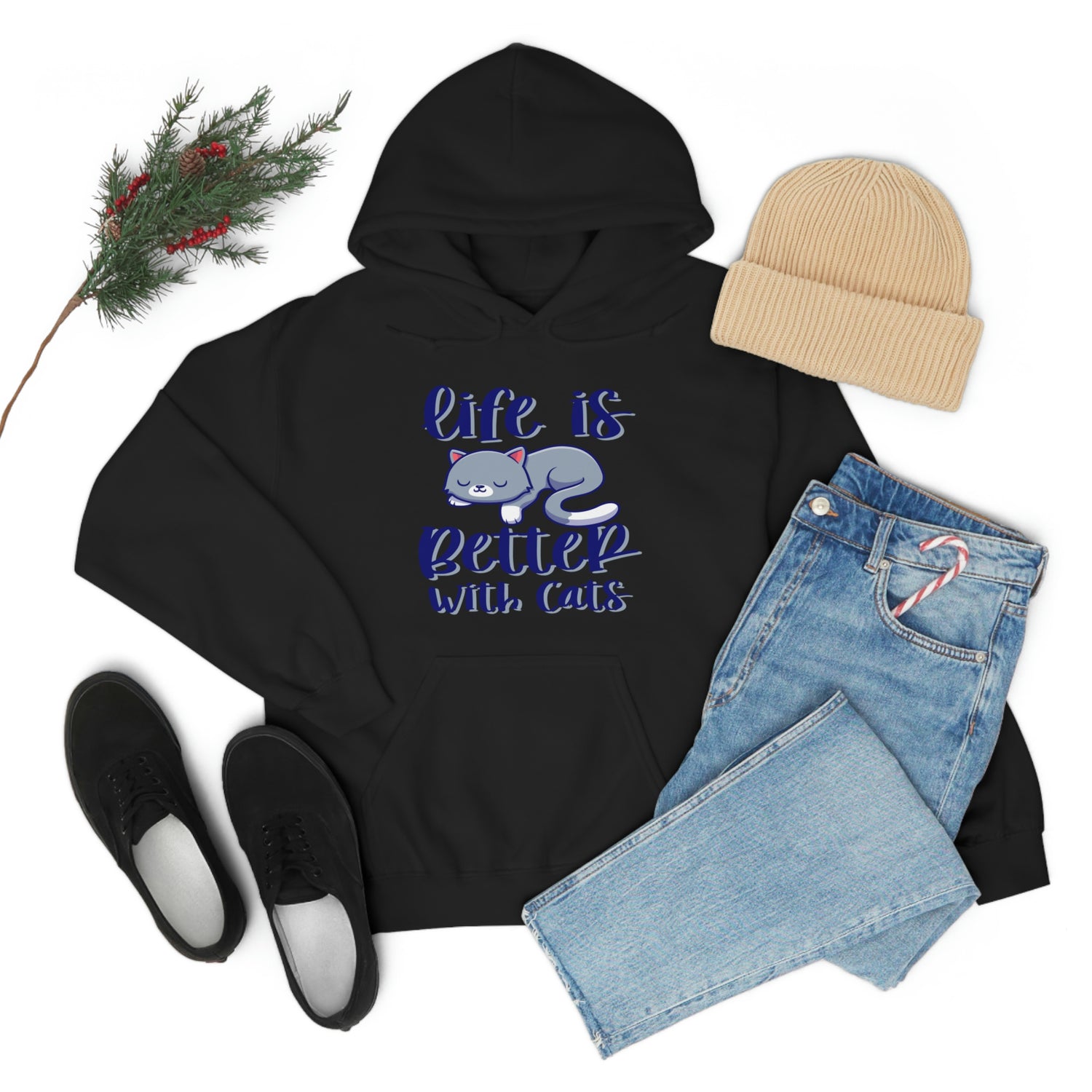Life Is Better With Cats - Unisex Heavy Blend™ Hooded Sweatshirt