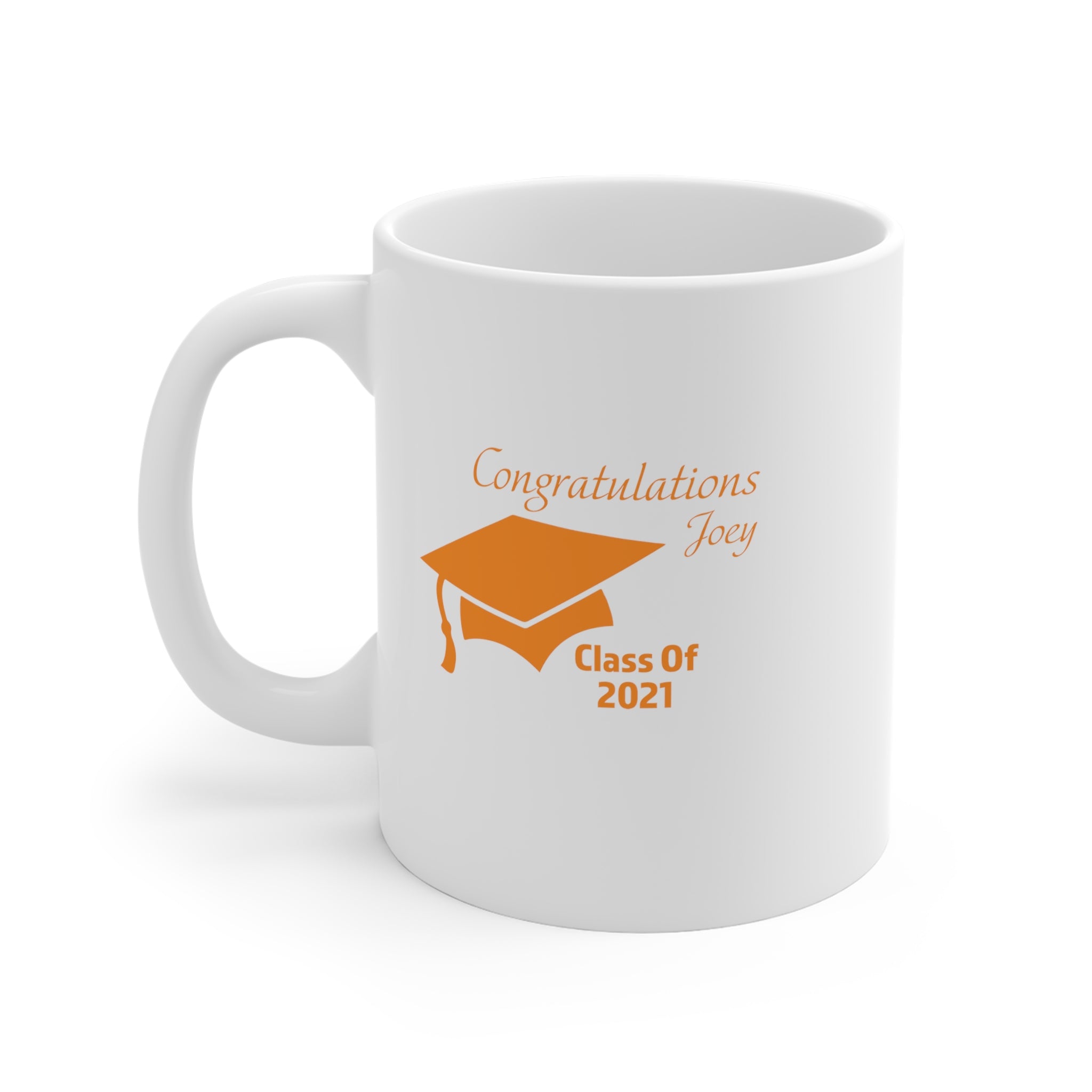 Congratulations With Year & Name Customizable - White Ceramic Mug 2 sizes Available