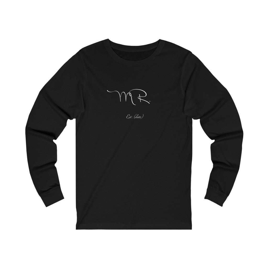 Mr. Established Wedding Date Customizable - Unisex Jersey Long Sleeve Tee