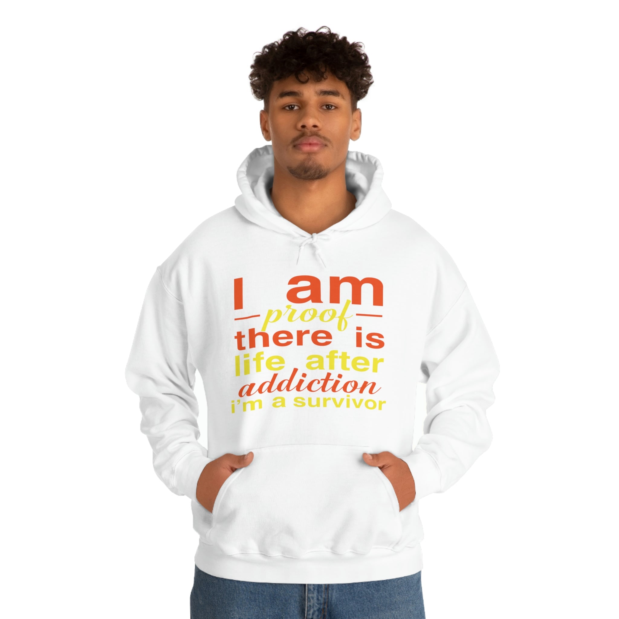 I Am Proof There Is Life After Addiction - Unisex Heavy Blend™ Hooded Sweatshirt