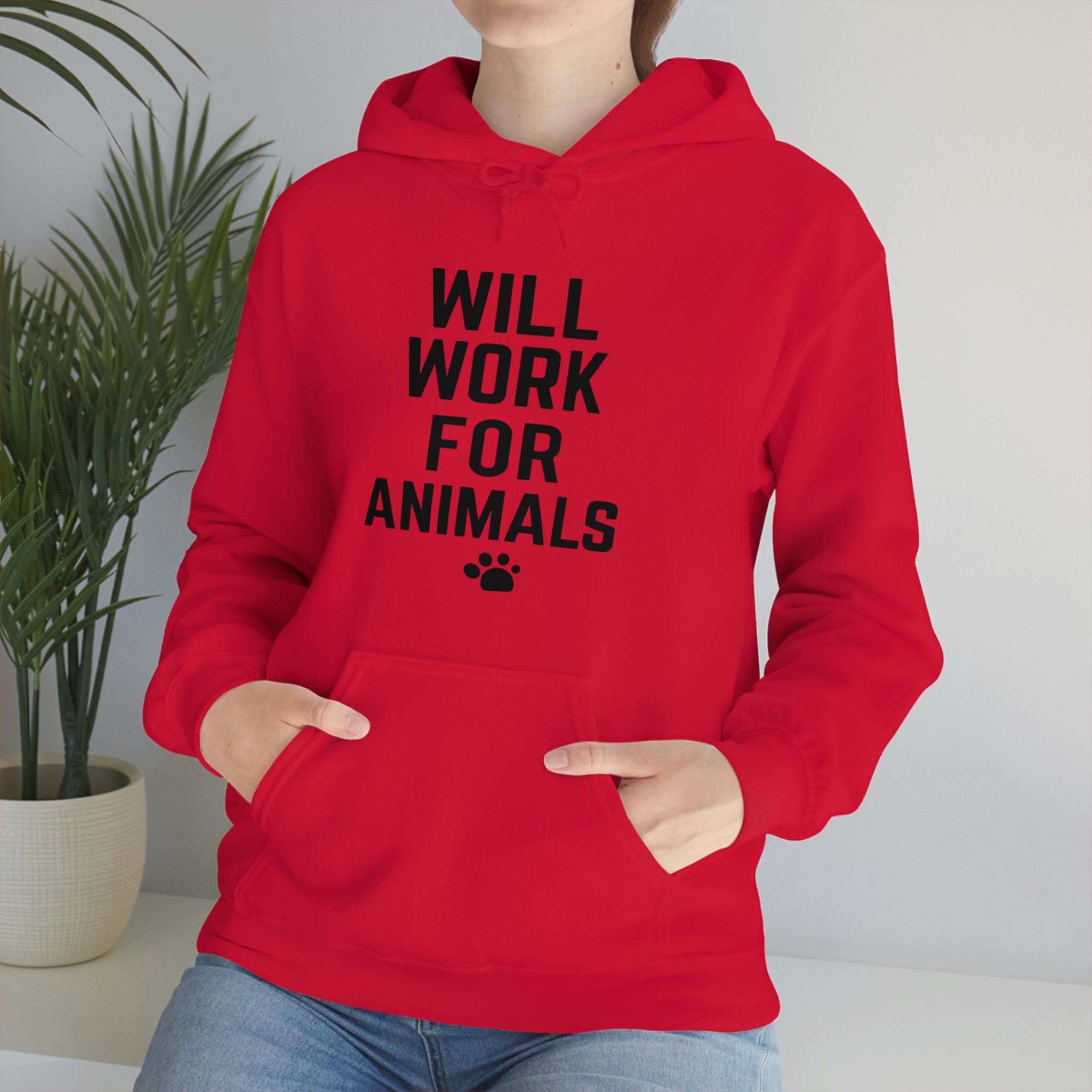 Will Work For Animals - Unisex Heavy Blend™ Hooded Sweatshirt