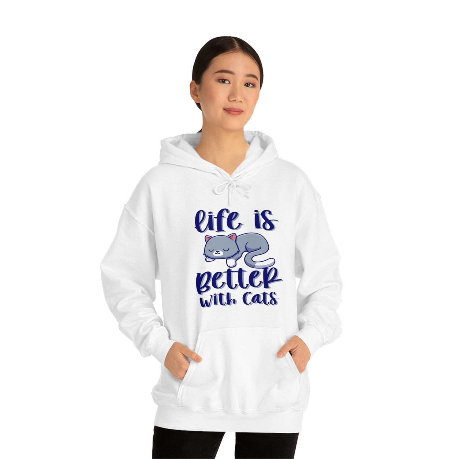 Life Is Better With Cats - Unisex Heavy Blend™ Hooded Sweatshirt