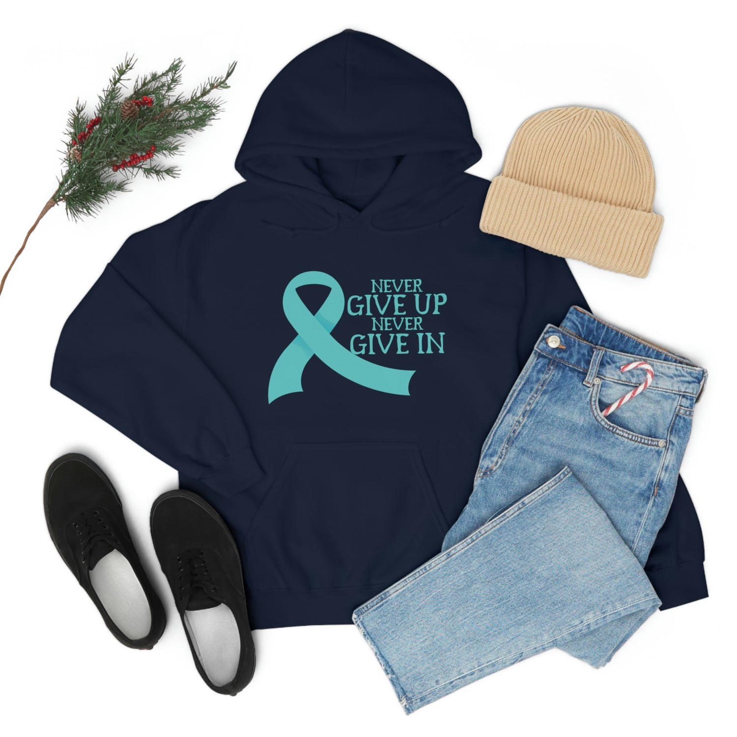 Never Give Up Never Give In - Unisex Heavy Blend™ Hooded Sweatshirt
