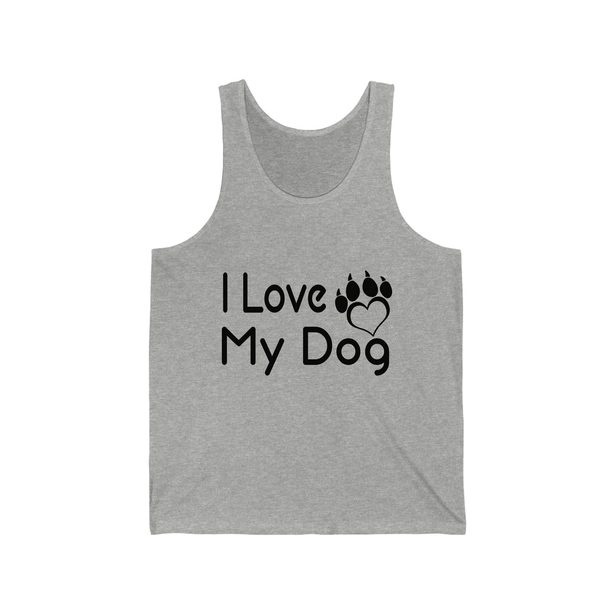 I Love My Dog - Unisex Jersey Tank Top
