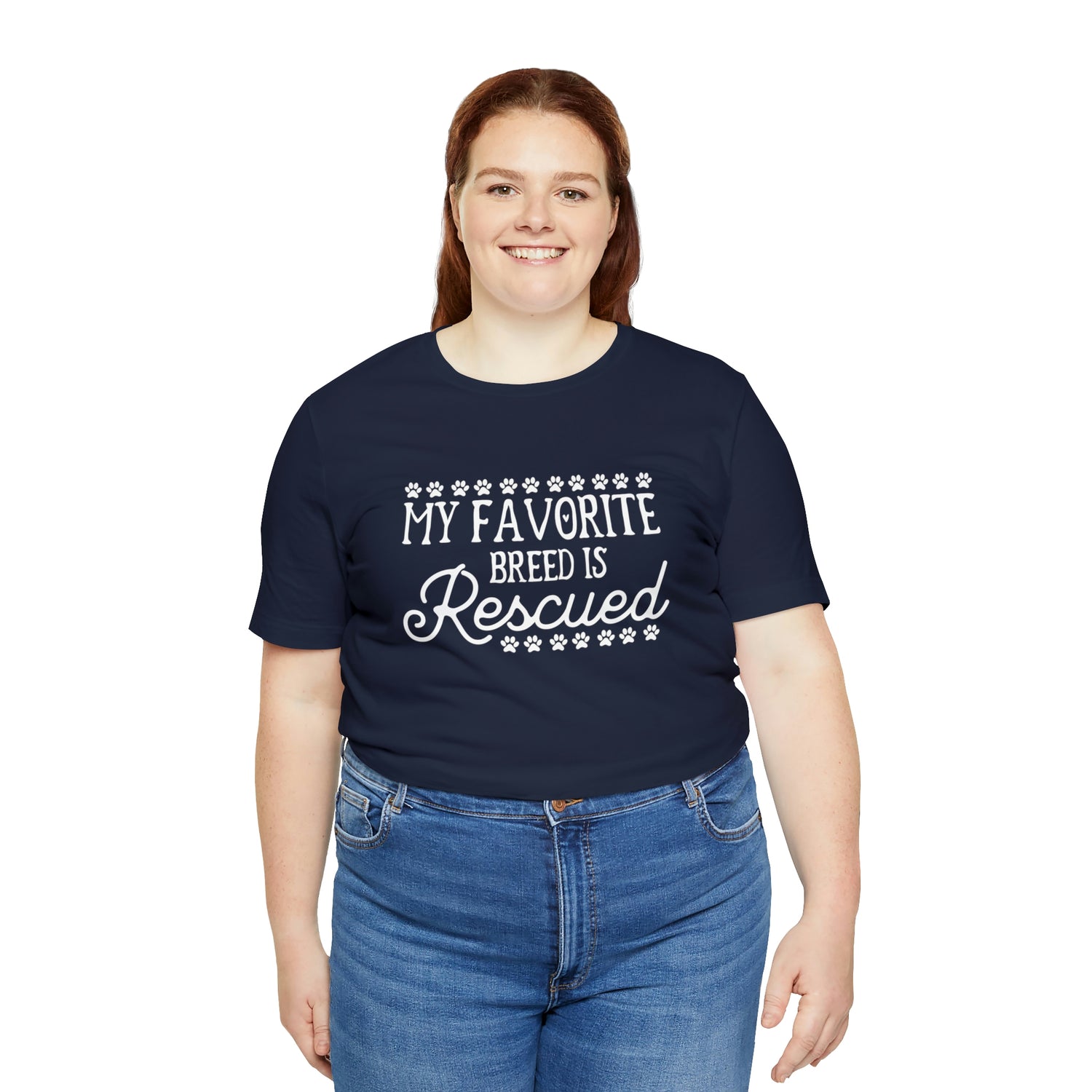 My Favorite Breed Is Rescued - Unisex Jersey Short Sleeve Tee