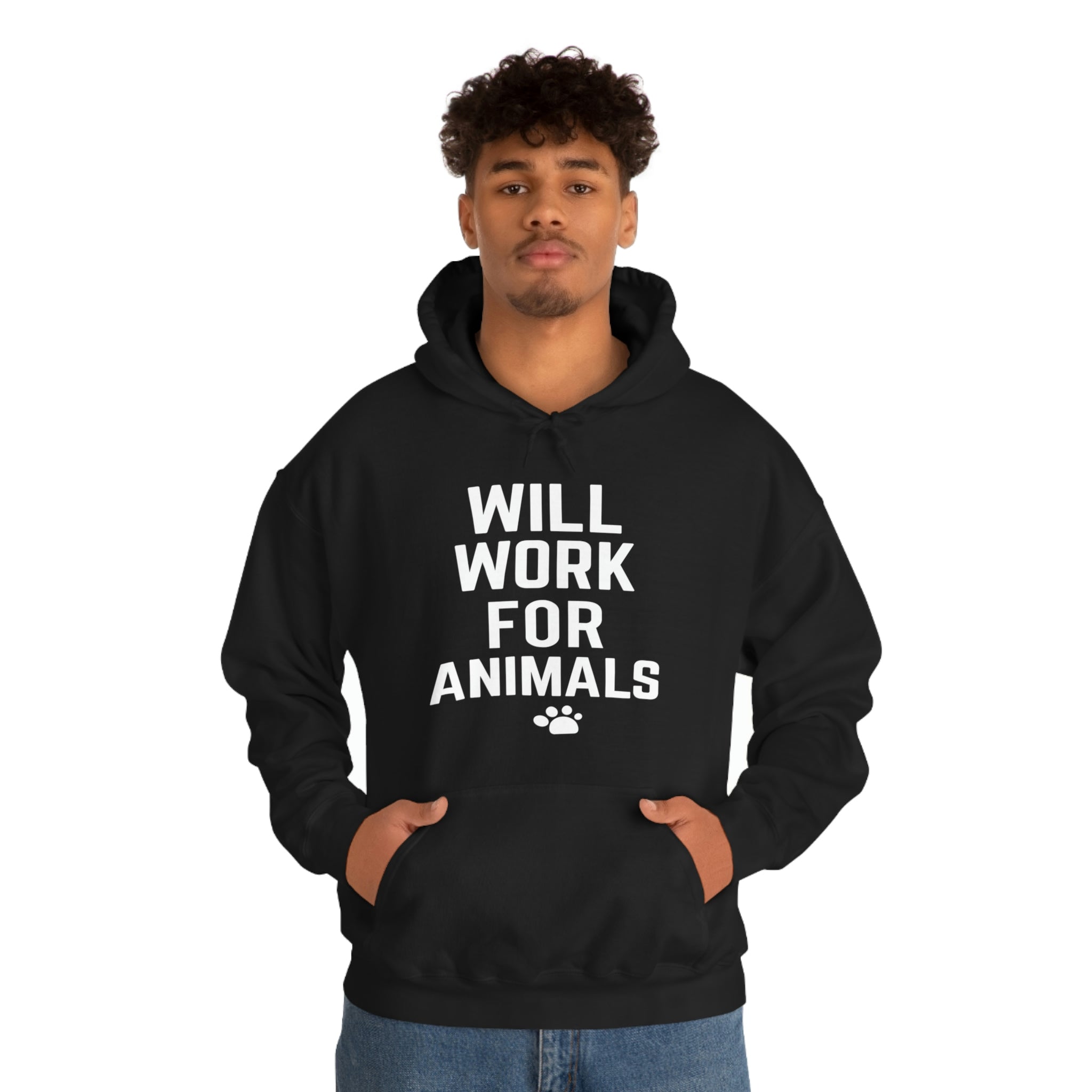Will Work For Animals - Unisex Heavy Blend™ Hooded Sweatshirt