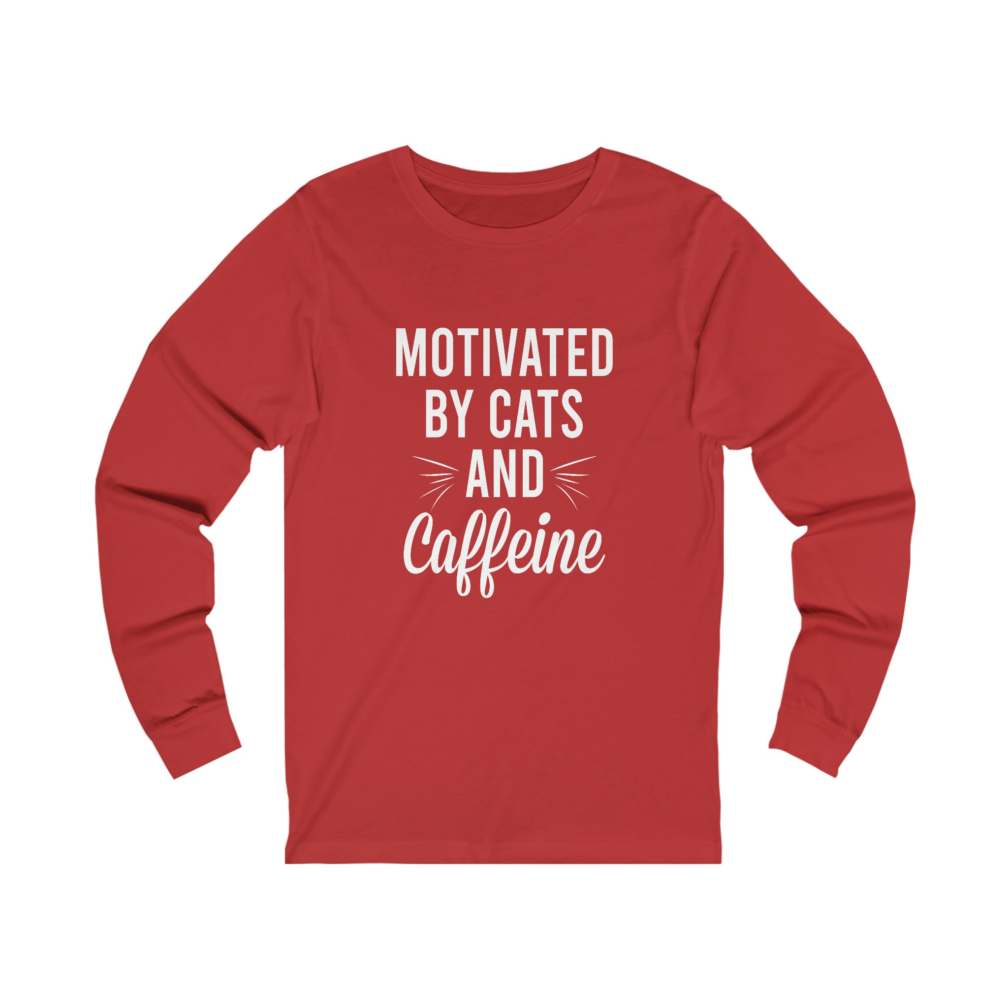 Motivated By Cats & Caffeine - Unisex Jersey Long Sleeve Tee