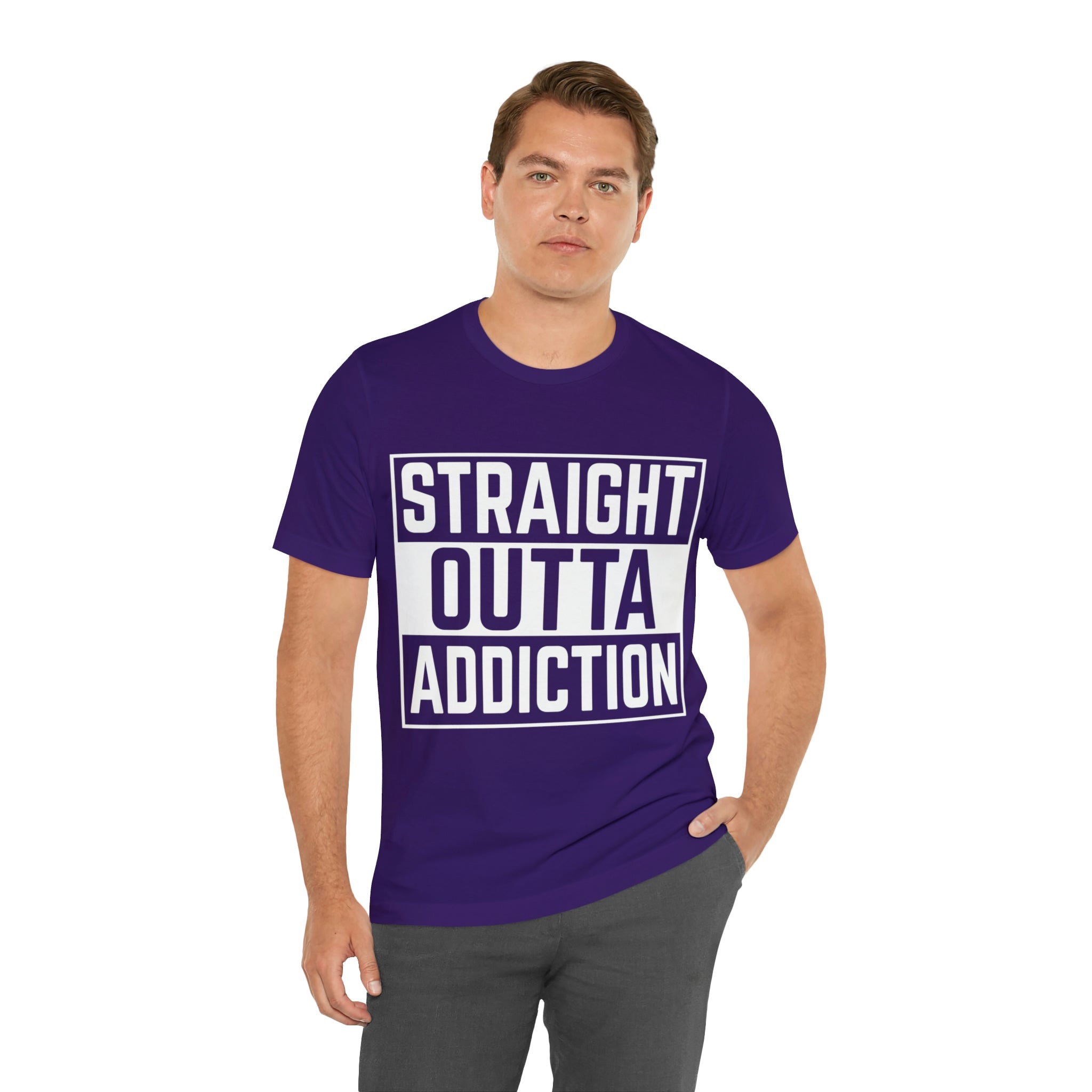 Straight Outta Addiction - Unisex Jersey Short Sleeve Tee