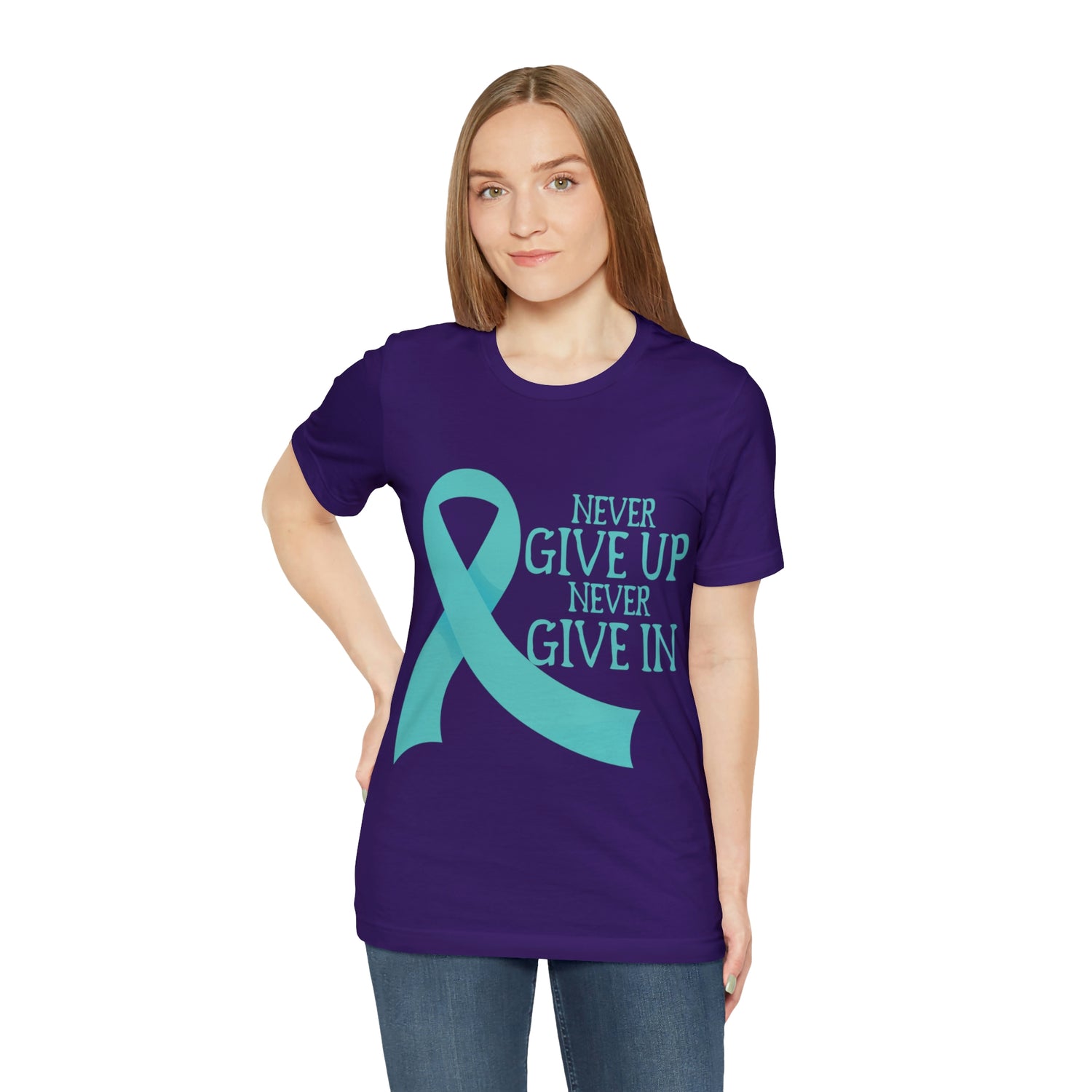 Never Give Up Never Give In - Unisex Jersey Short Sleeve Tee