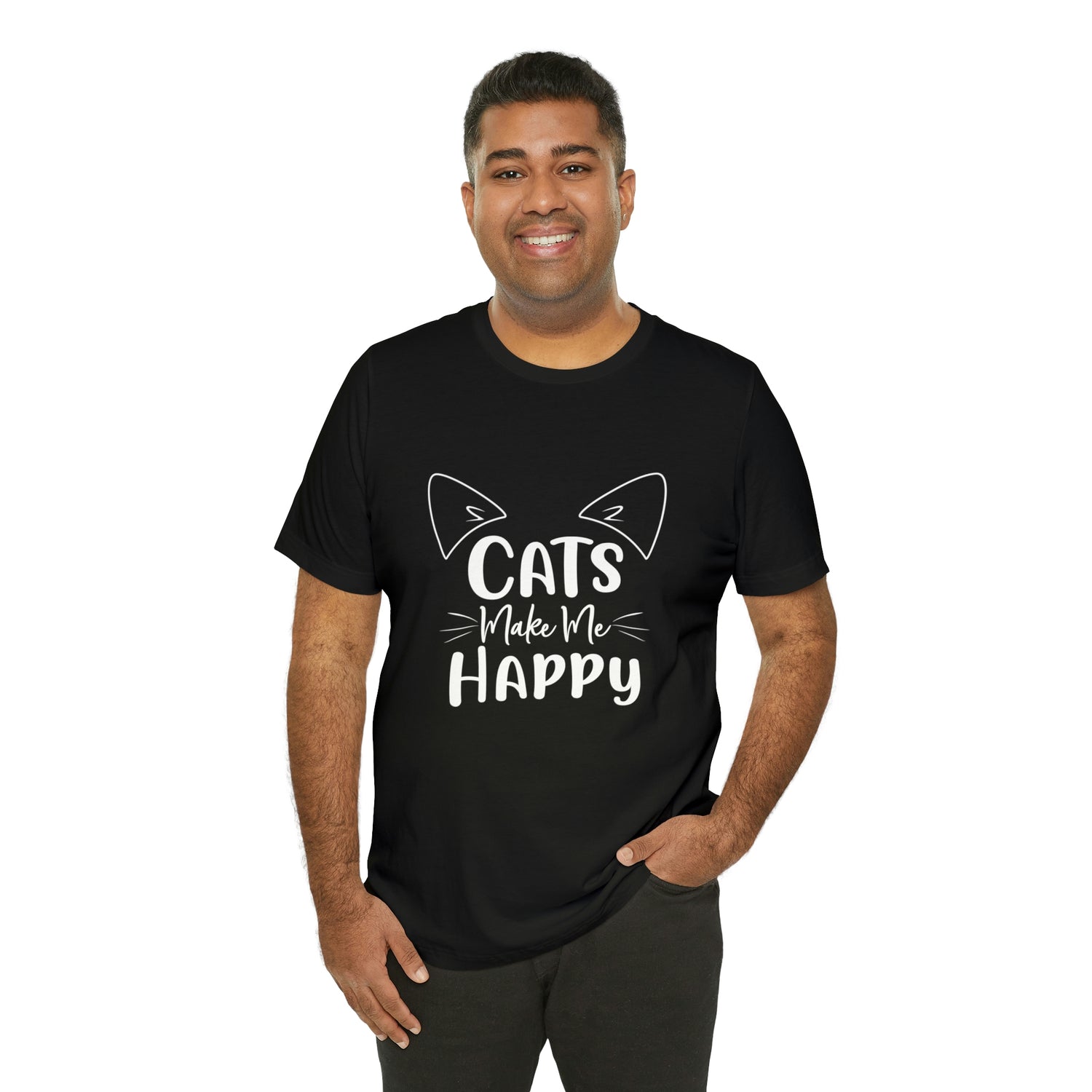 Cats Make Me Happy - Unisex Jersey Short Sleeve Tee