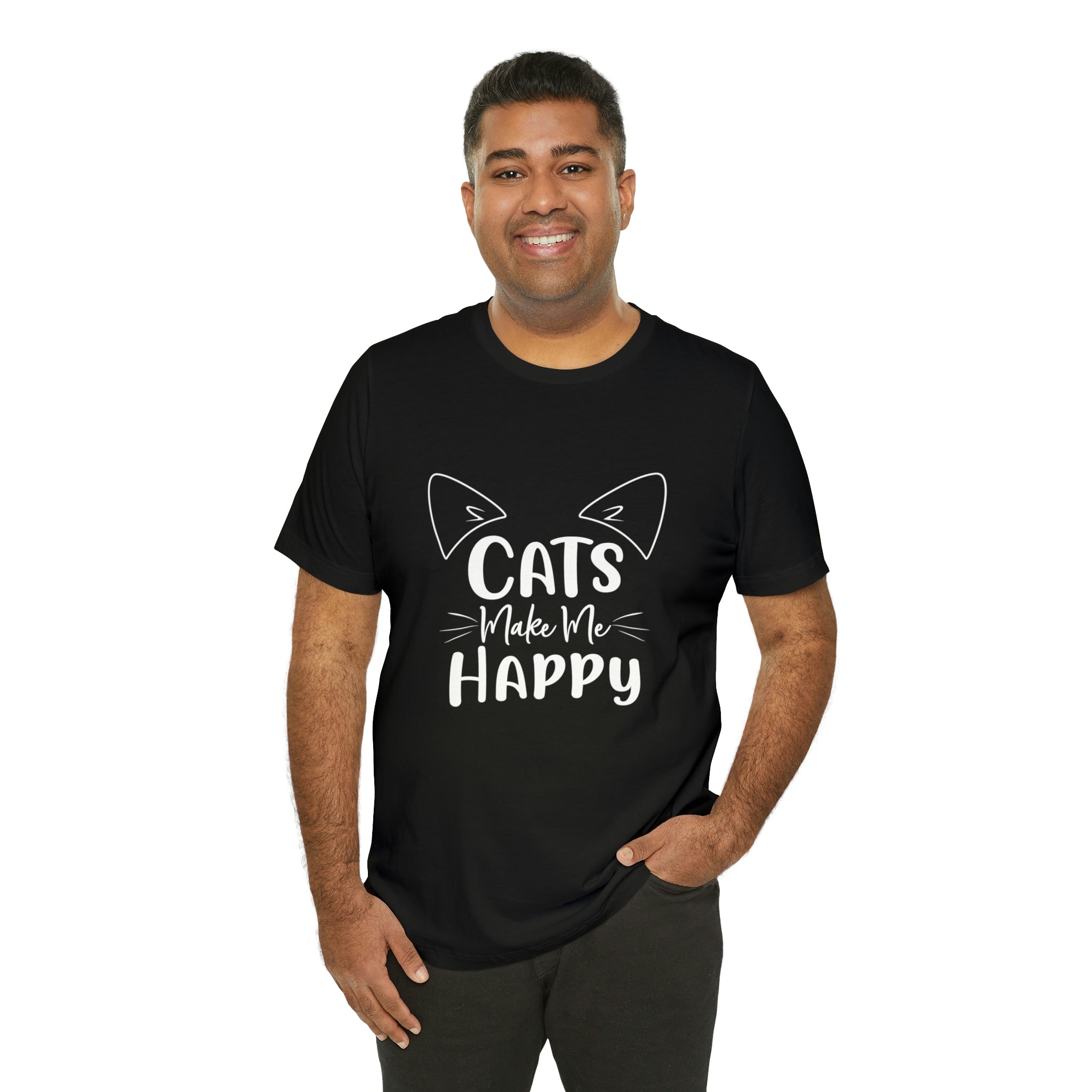 Cats Make Me Happy - Unisex Jersey Short Sleeve Tee