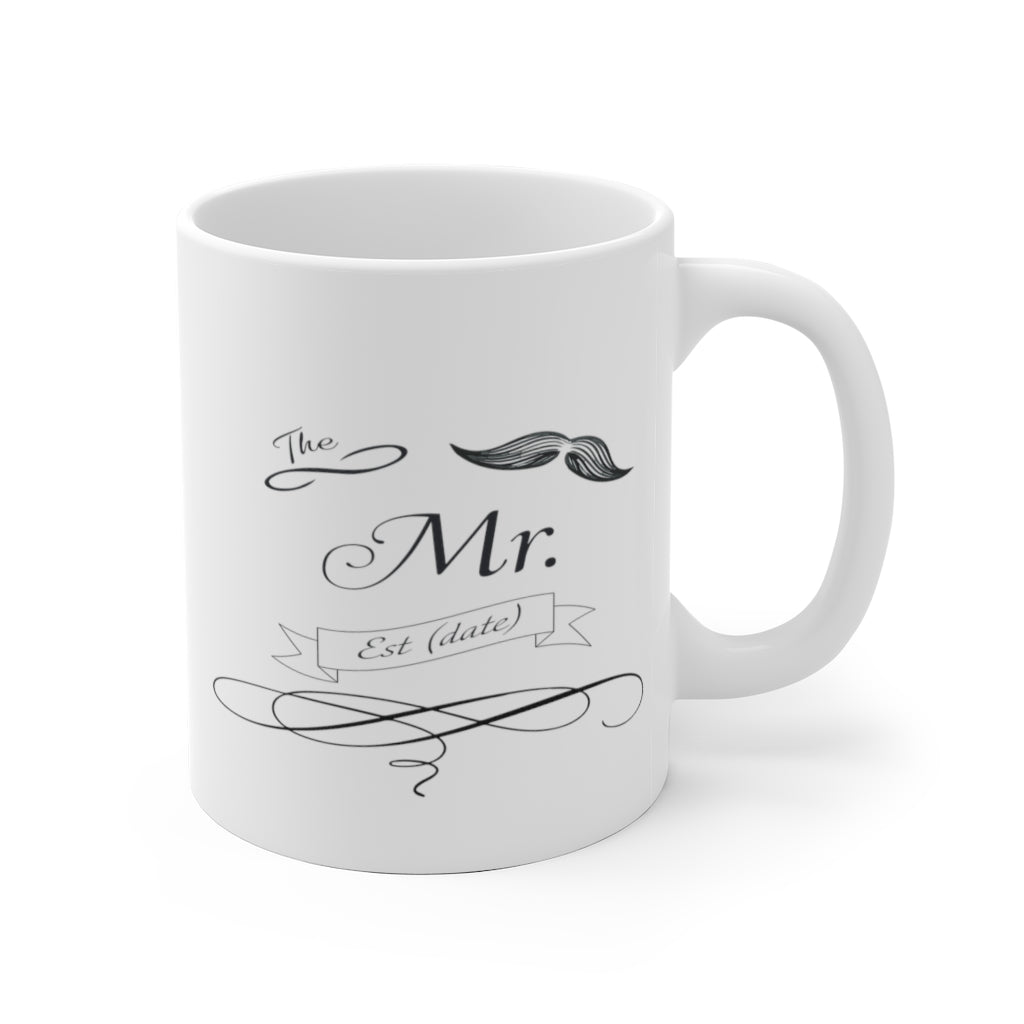 The Mr. Established Wedding Date Customizable - White Ceramic Mug 2 sizes Available