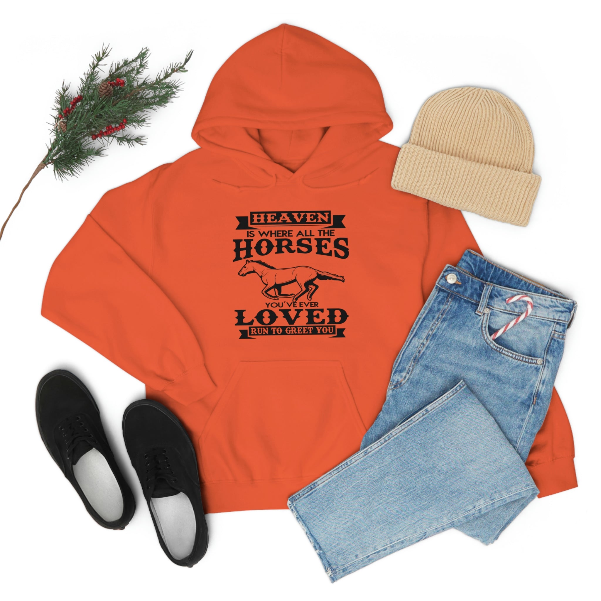 Heaven Is Where All The Horses You Have Ever Loved Join To Greet You - Unisex Heavy Blend™ Hooded Sweatshirt