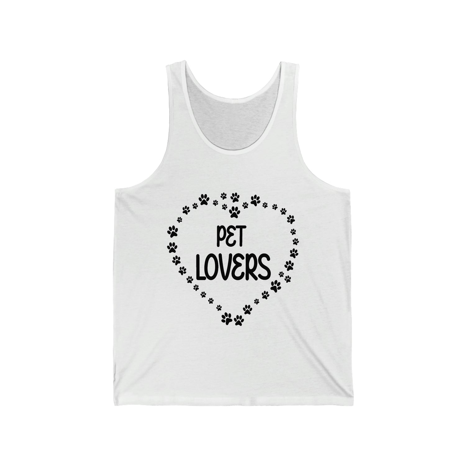 Pet Lovers With Paw Heart  - Unisex Jersey Tank Top