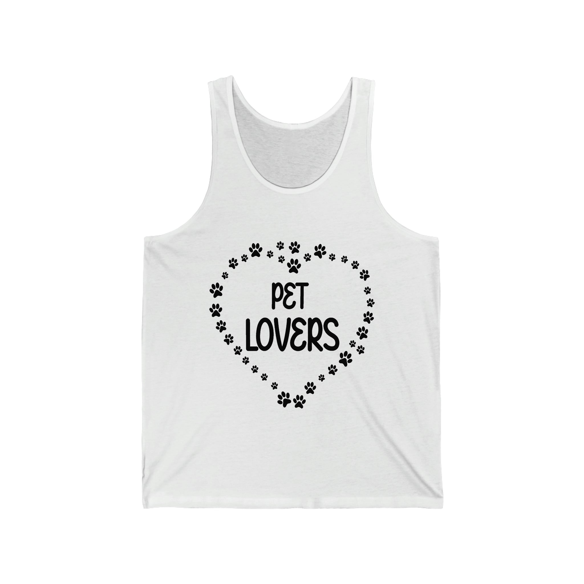 Pet Lovers With Paw Heart - Unisex Jersey Tank Top