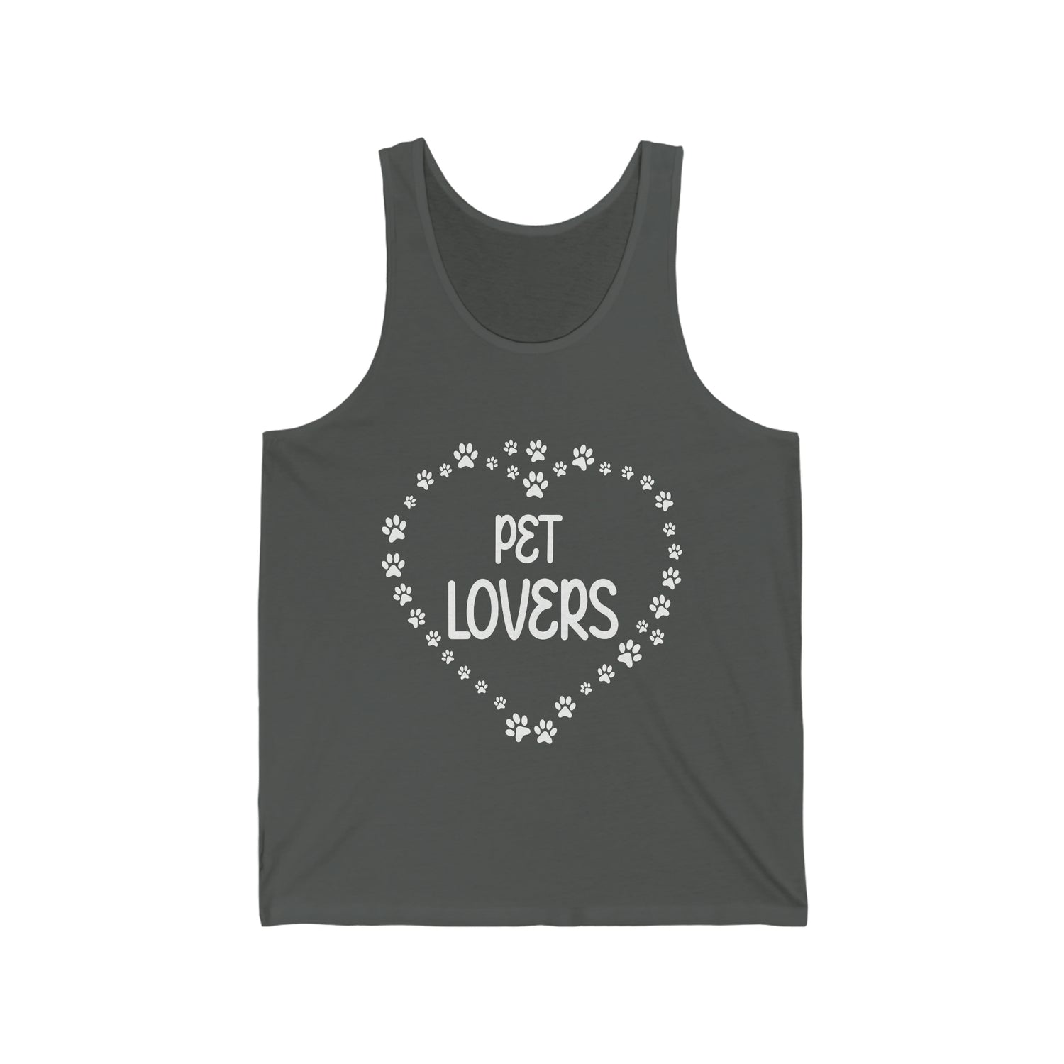 Pet Lovers With Paw Heart  - Unisex Jersey Tank Top