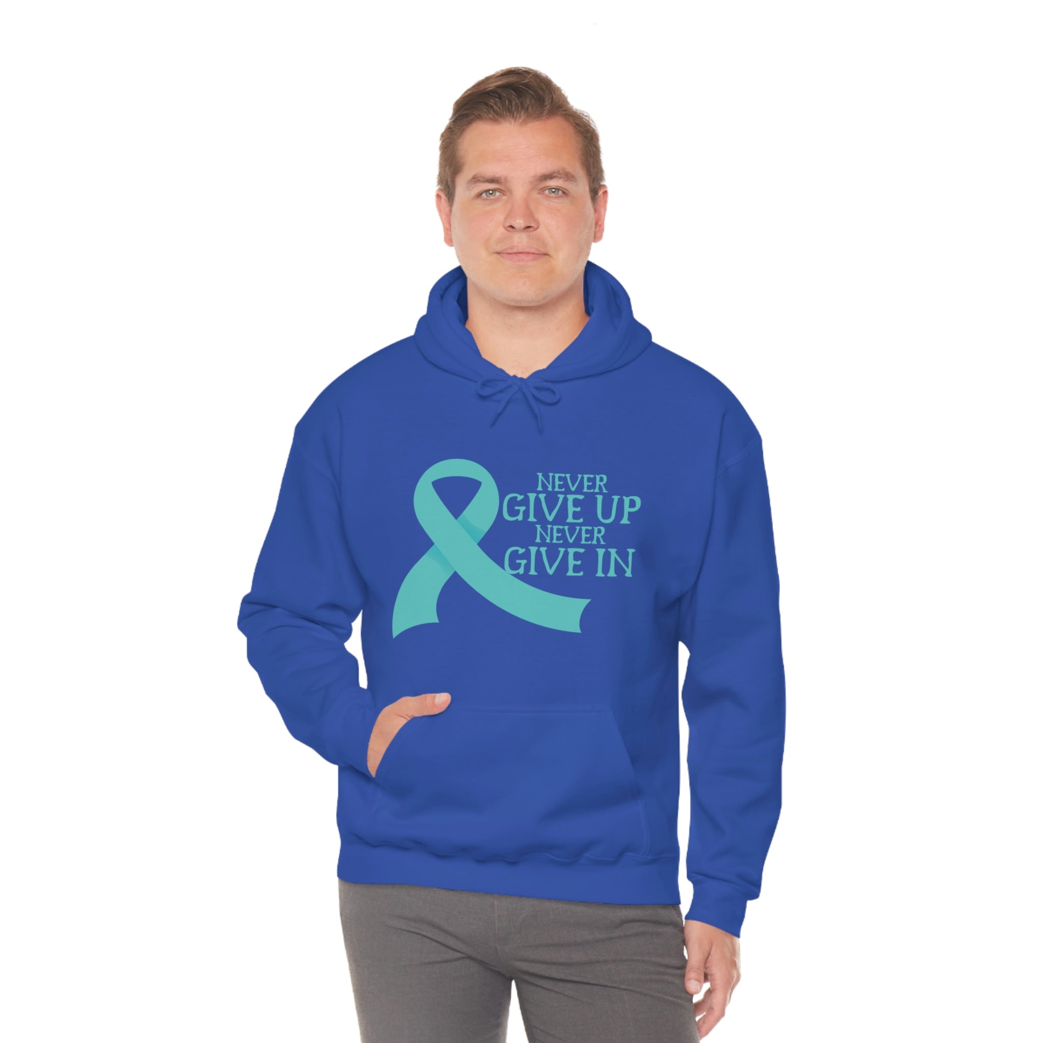 Never Give Up Never Give In - Unisex Heavy Blend™ Hooded Sweatshirt