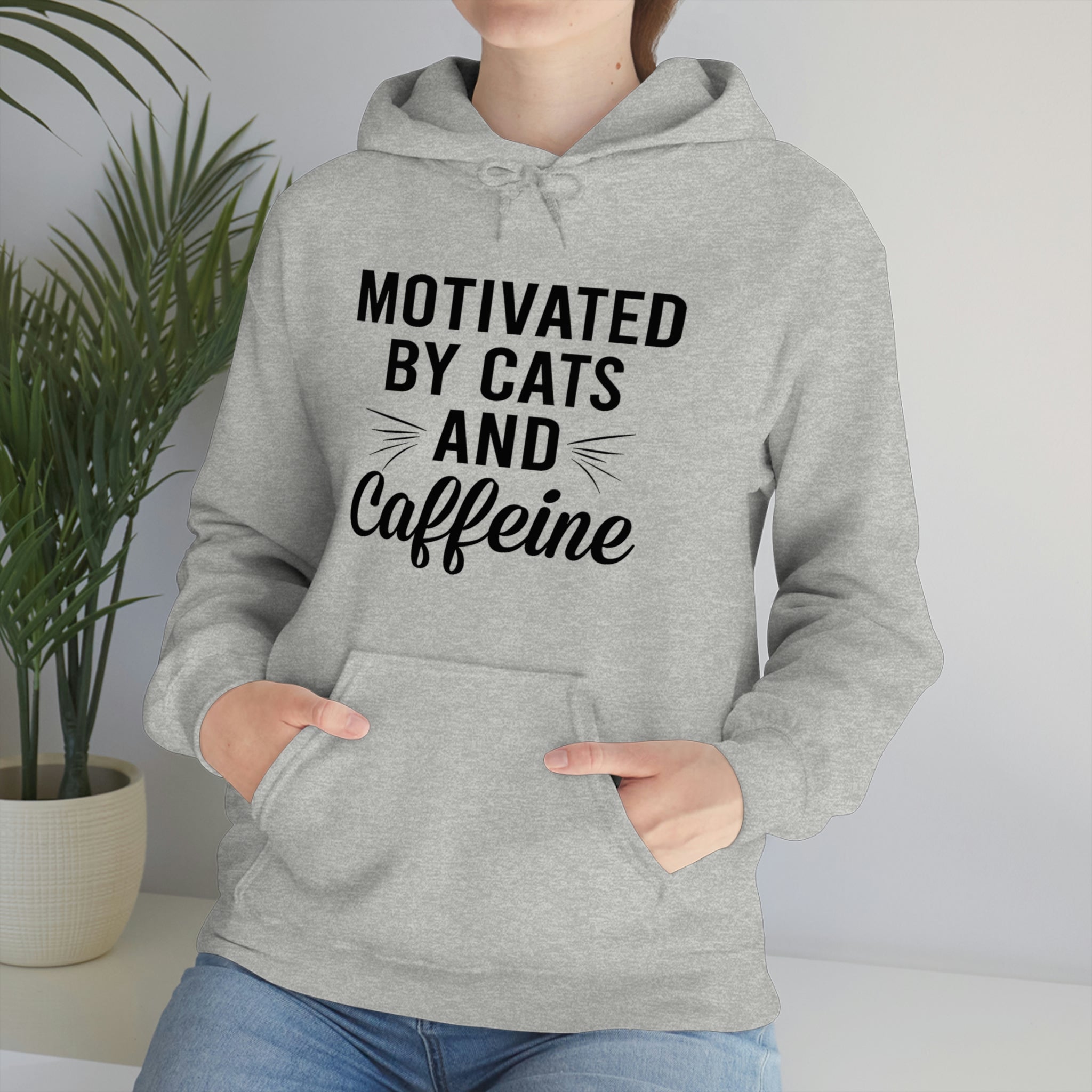 Motivated By Cats & Caffeine - Unisex Heavy Blend™ Hooded Sweatshirt