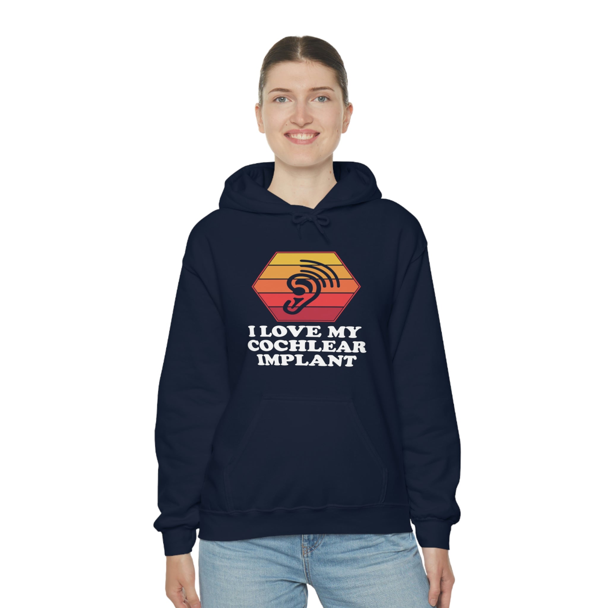 I Love My Cochlear Implant - Unisex Heavy Blend™ Hooded Sweatshirt