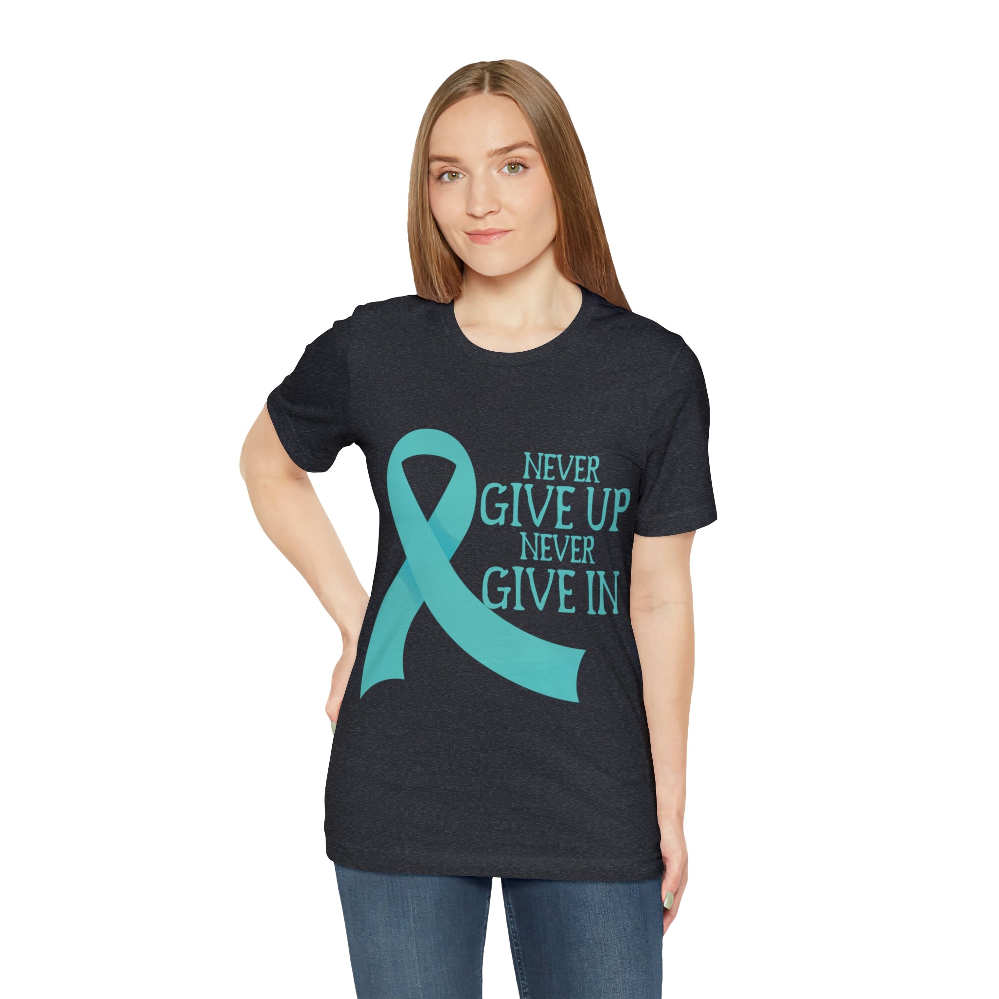 Never Give Up Never Give In - Unisex Jersey Short Sleeve Tee
