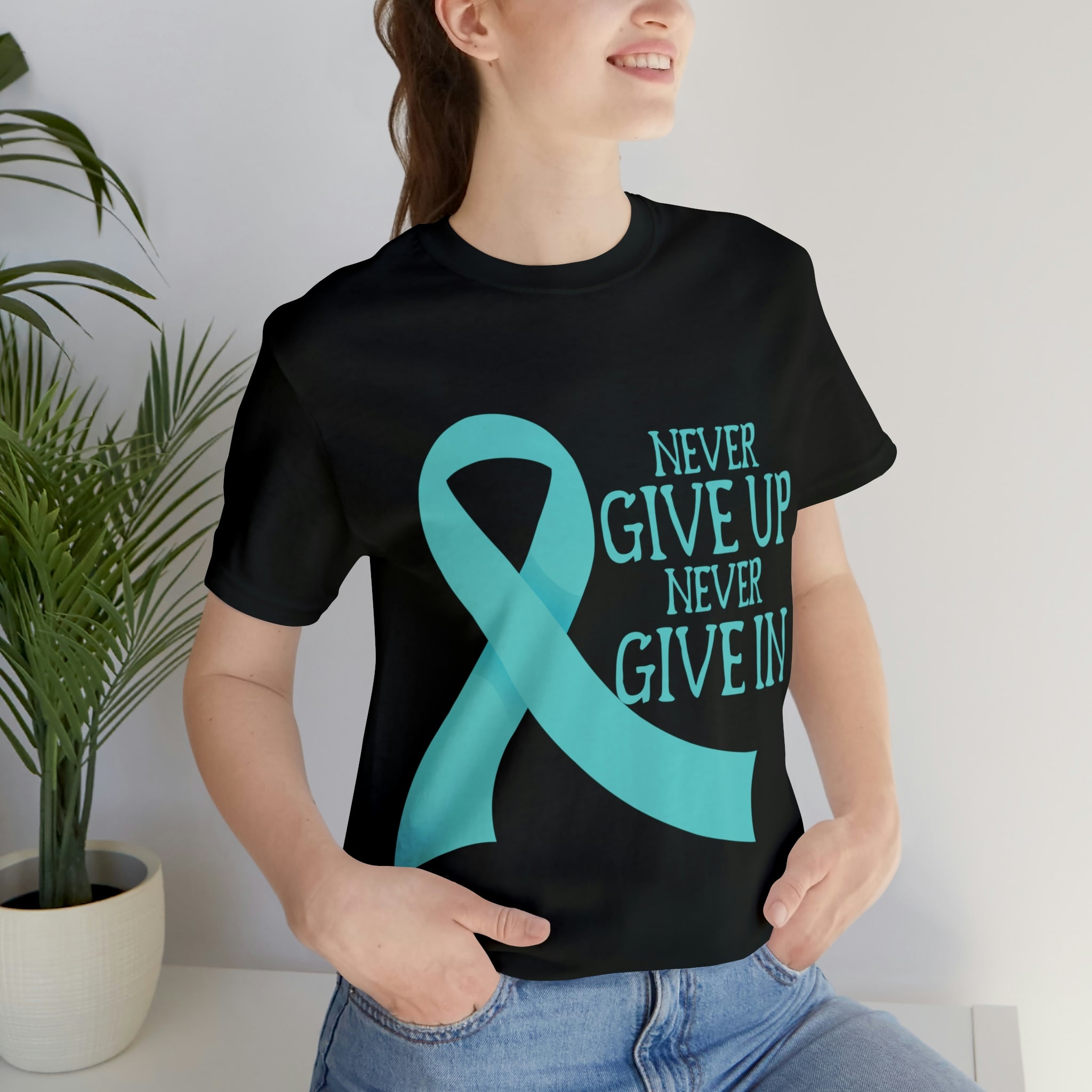 Never Give Up Never Give In - Unisex Jersey Short Sleeve Tee