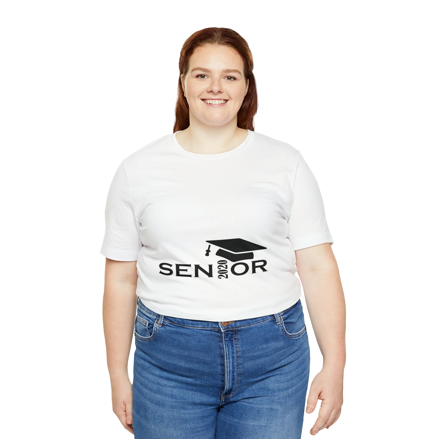 Senior Cap With Class Year Customizable - Unisex Jersey Short Sleeve Tee