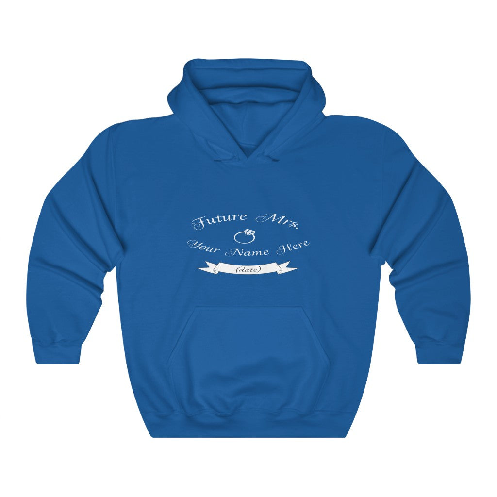 Future Mrs. Your Name & Wedding Date Customizable - Unisex Heavy Blend™ Hooded Sweatshirt