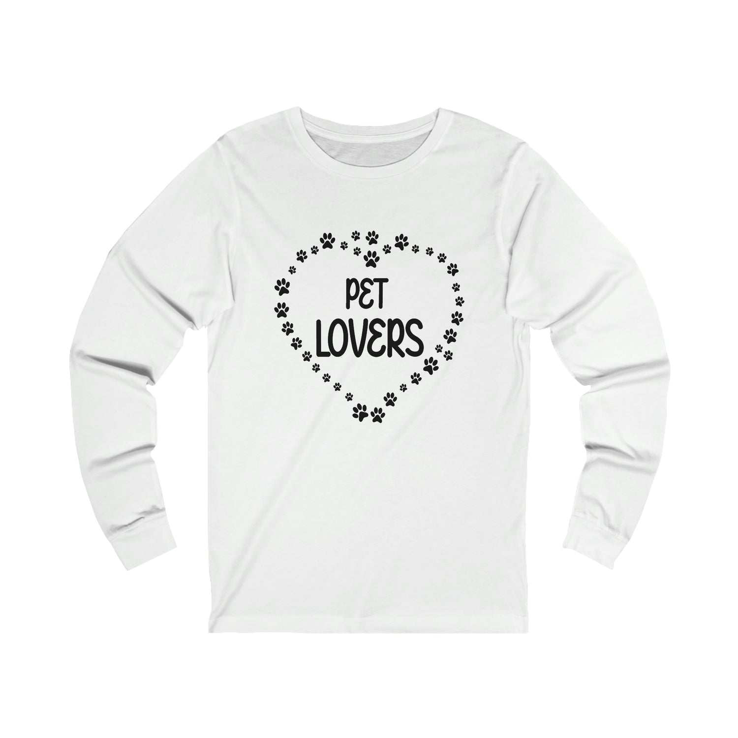 Pet Lovers With Paw Heart - Unisex Jersey Long Sleeve Tee