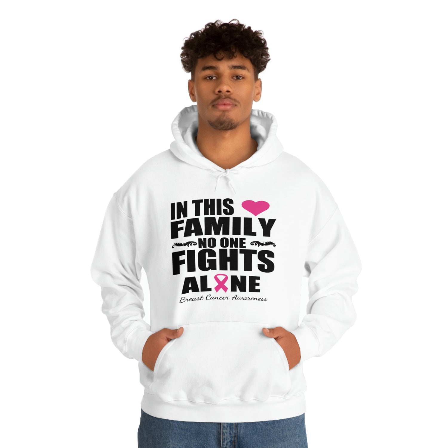 In This Family No One Fights Alone - Unisex Heavy Blend™ Hooded Sweatshirt