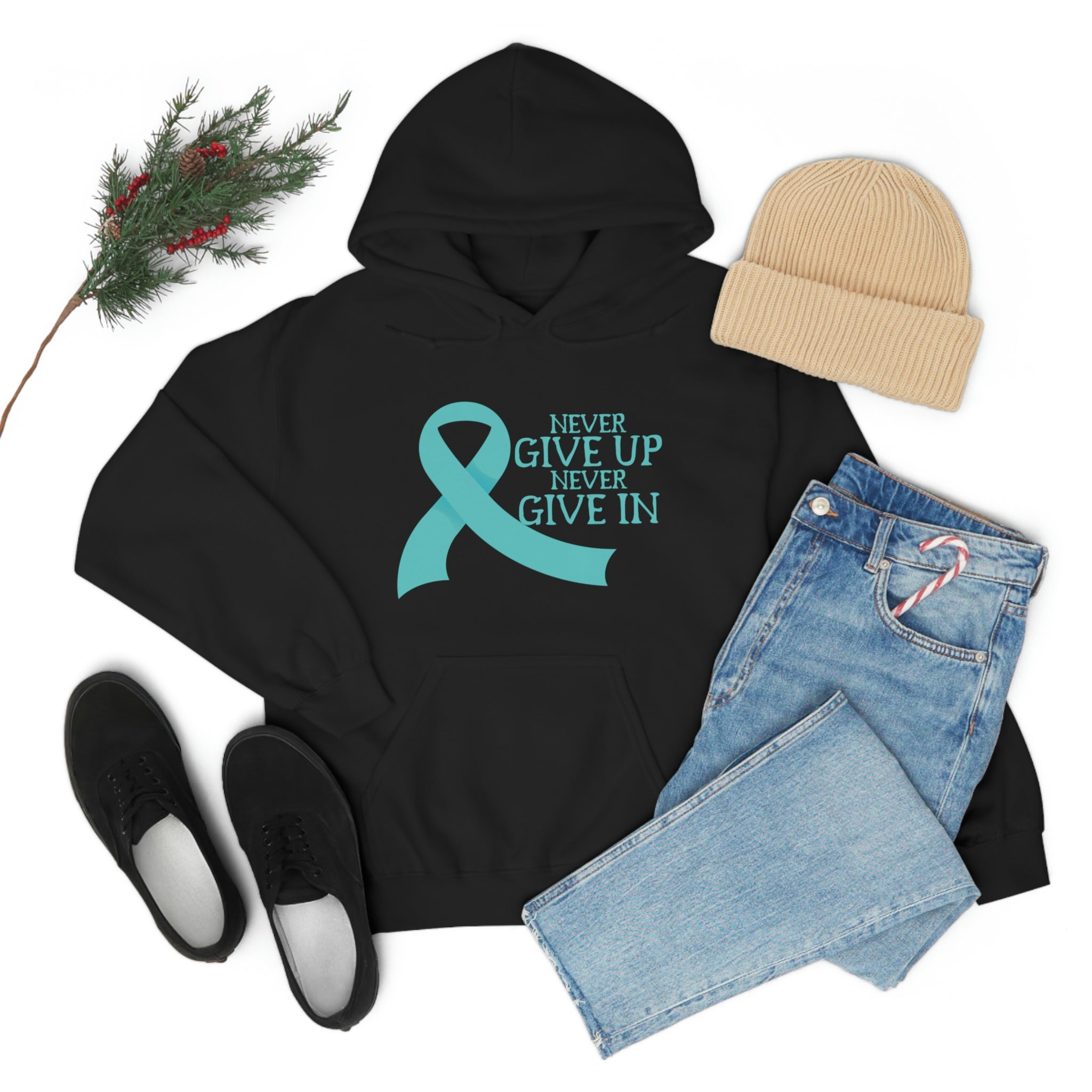 Never Give Up Never Give In - Unisex Heavy Blend™ Hooded Sweatshirt