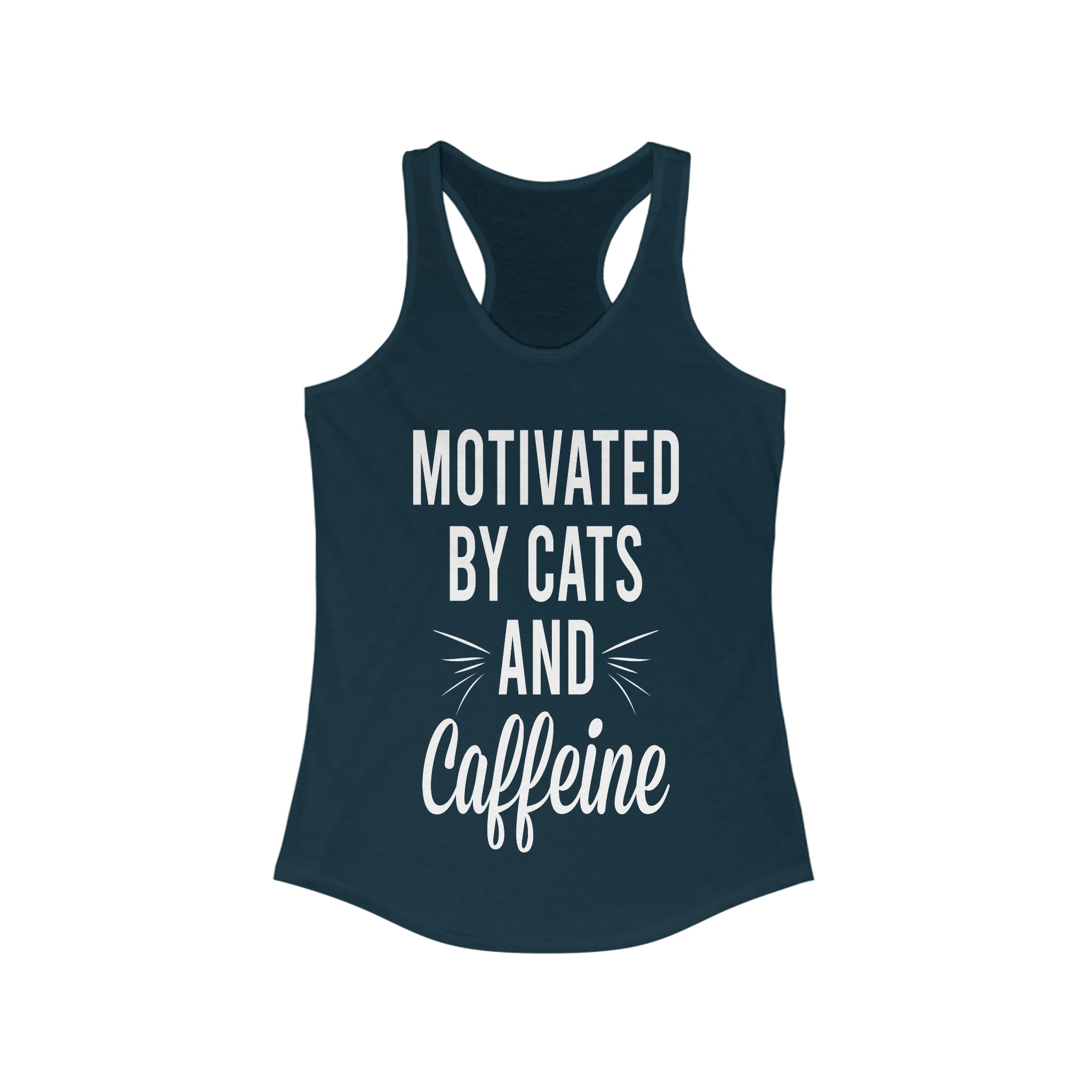 Motivated By Cats & Caffeine - Racerback Tank Top