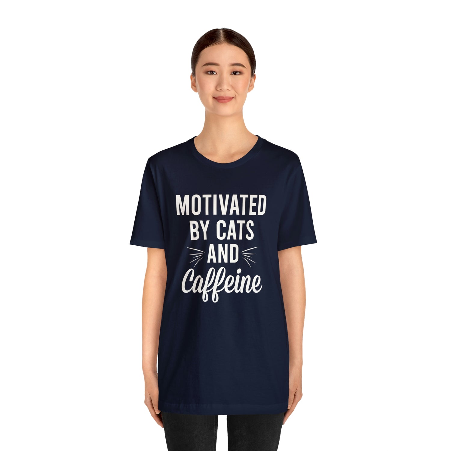 Motivated By Cats & Caffeine - Unisex Jersey Short Sleeve Tee