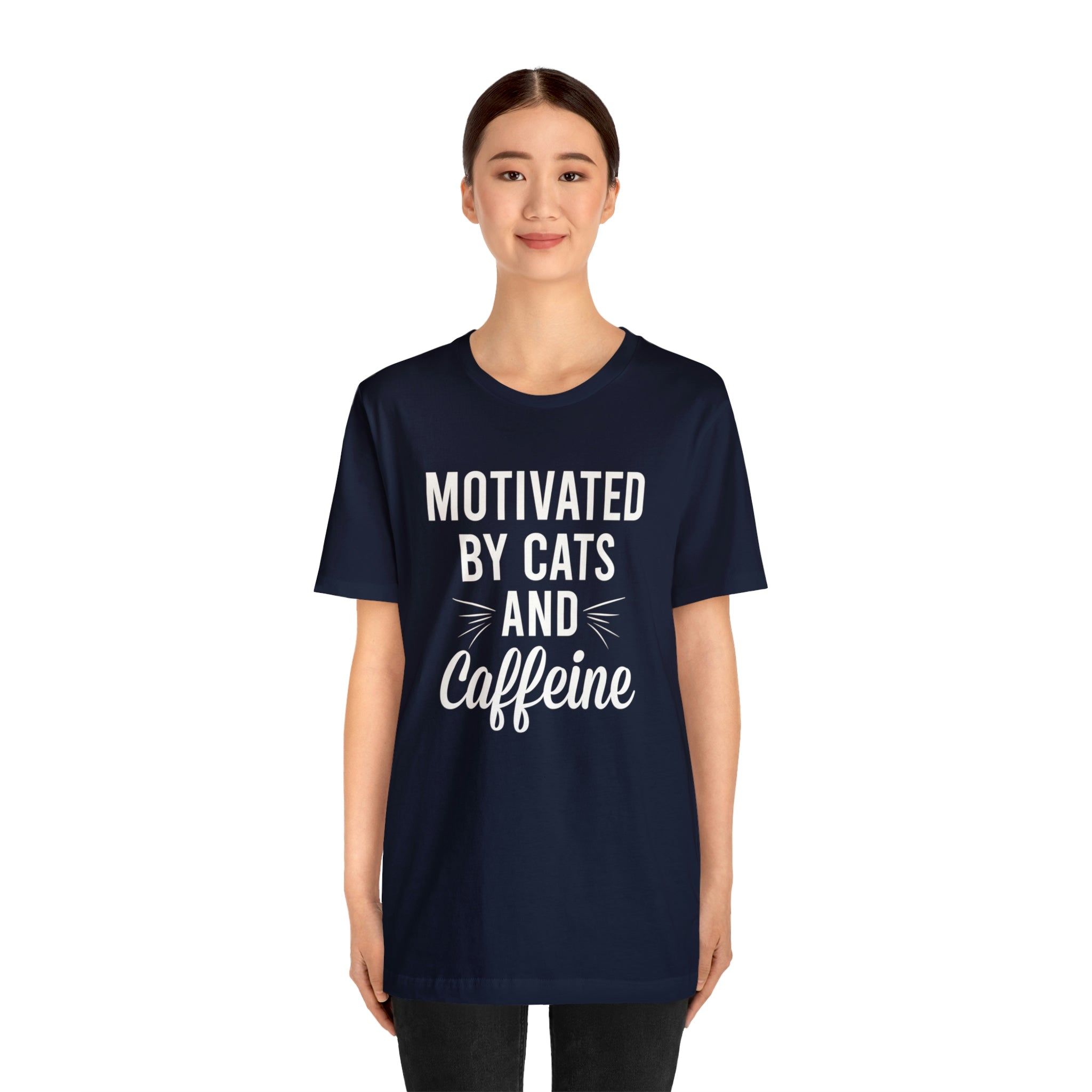 Motivated By Cats & Caffeine - Unisex Jersey Short Sleeve Tee