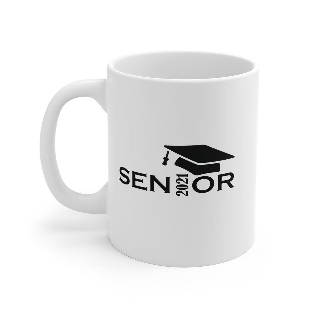 Senior Cap With Class Year Customizable - White Ceramic Mug 2 sizes Available