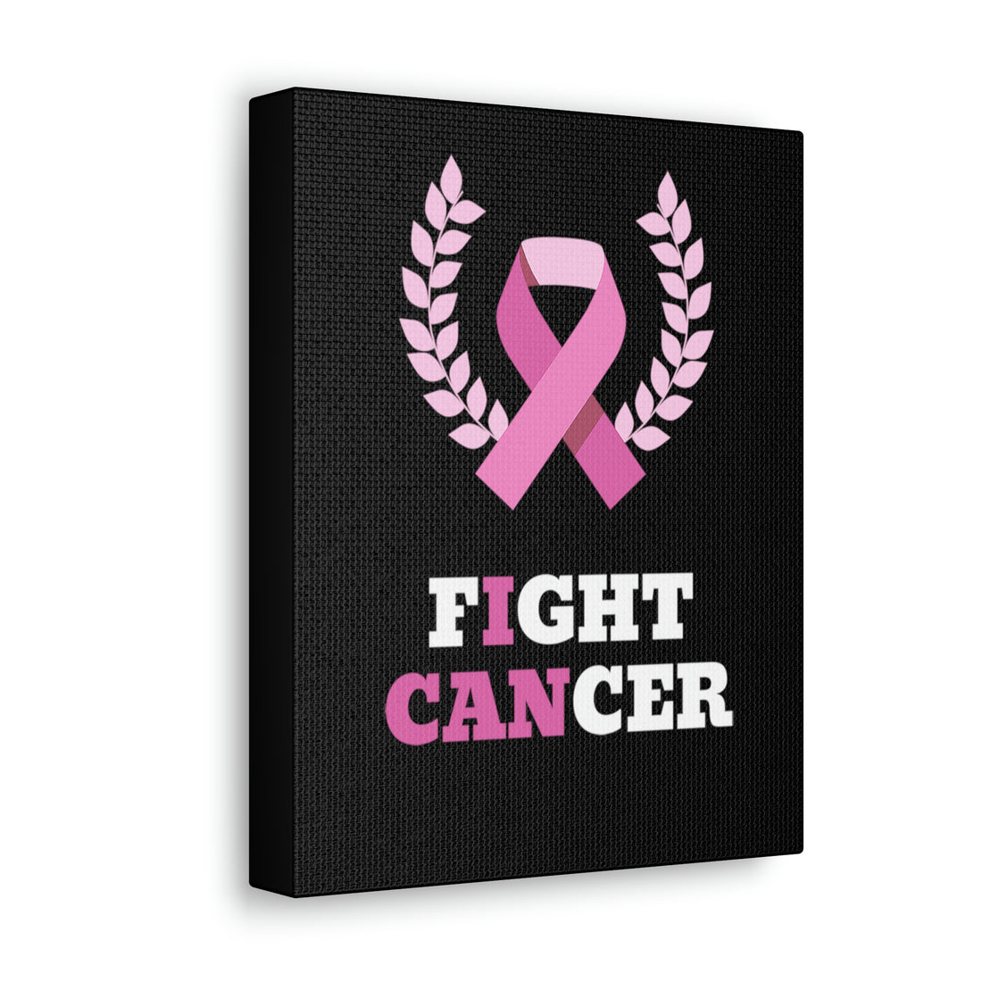 Fight Cancer I Can - Black Canvass Print