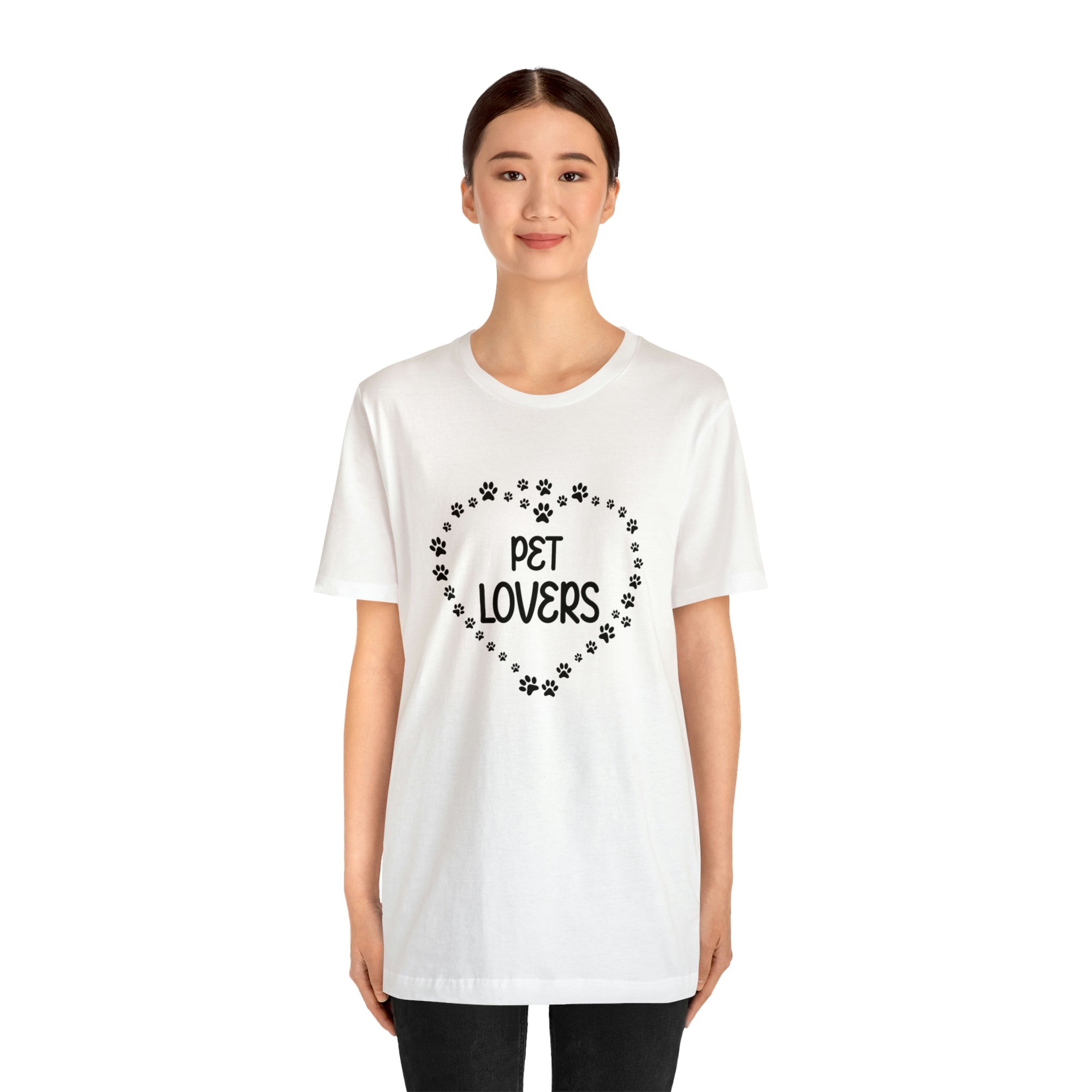 Pet Lovers With Paw Heart - Unisex Jersey Short Sleeve Tee