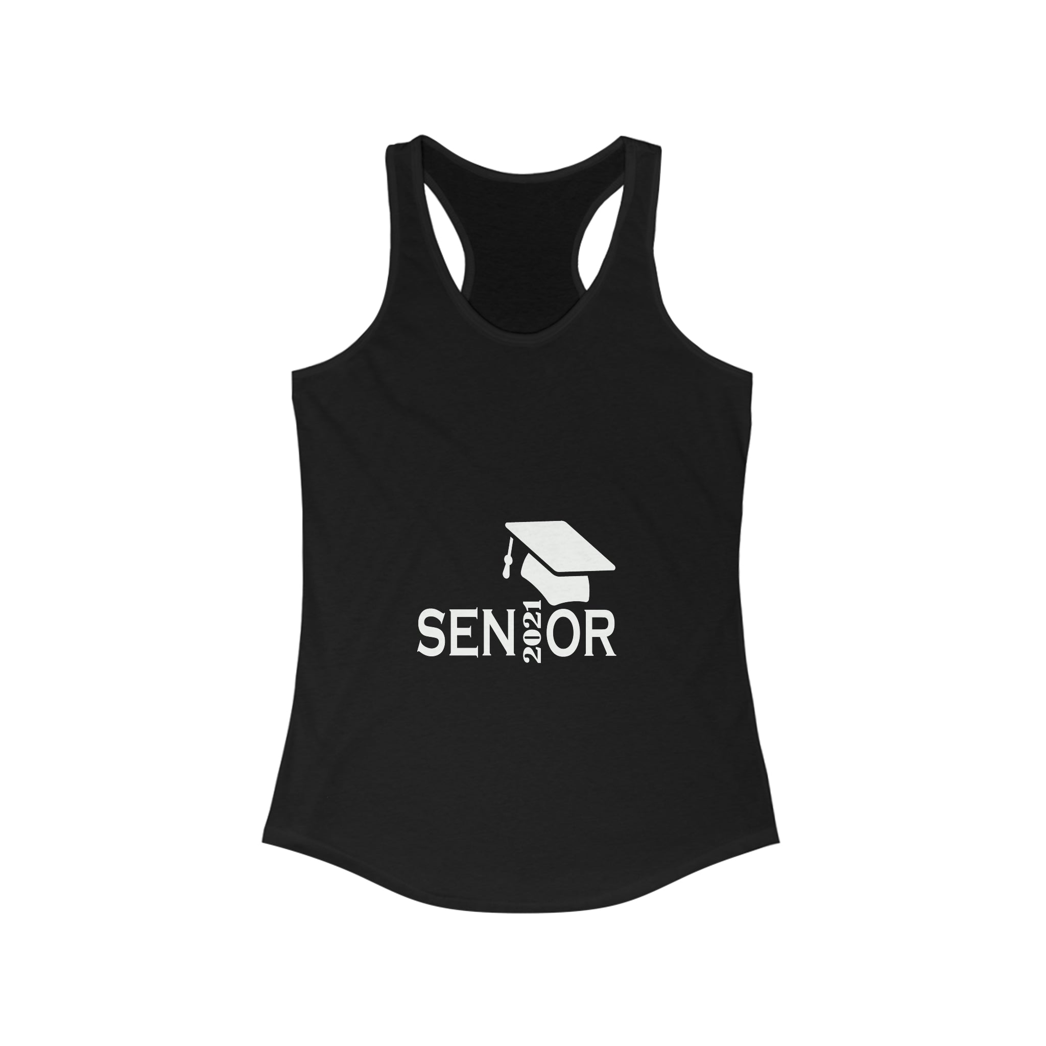 Senior Cap With Class Year Customizable - Racerback Tank Top