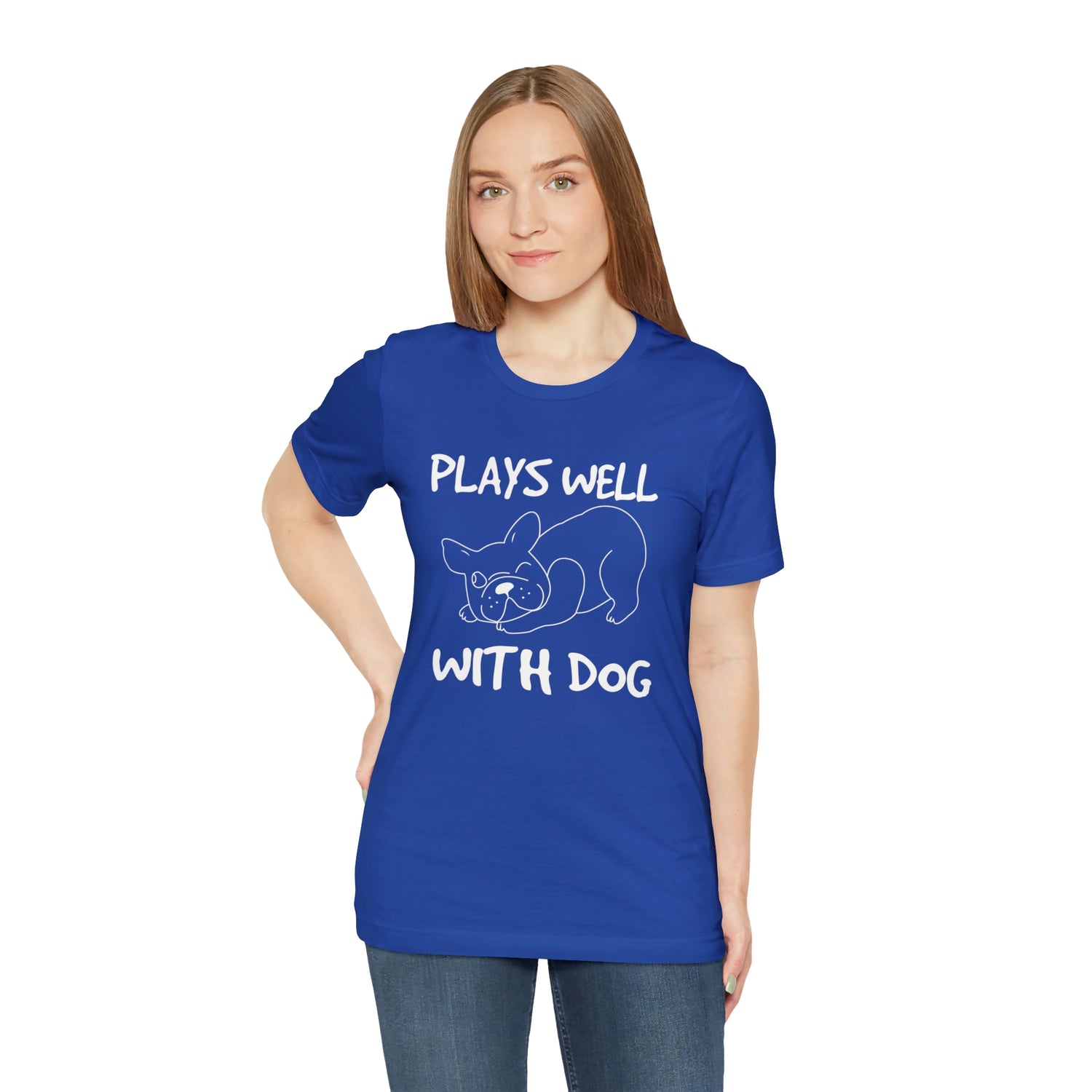 Plays Well With Dog - Unisex Jersey Short Sleeve Tee