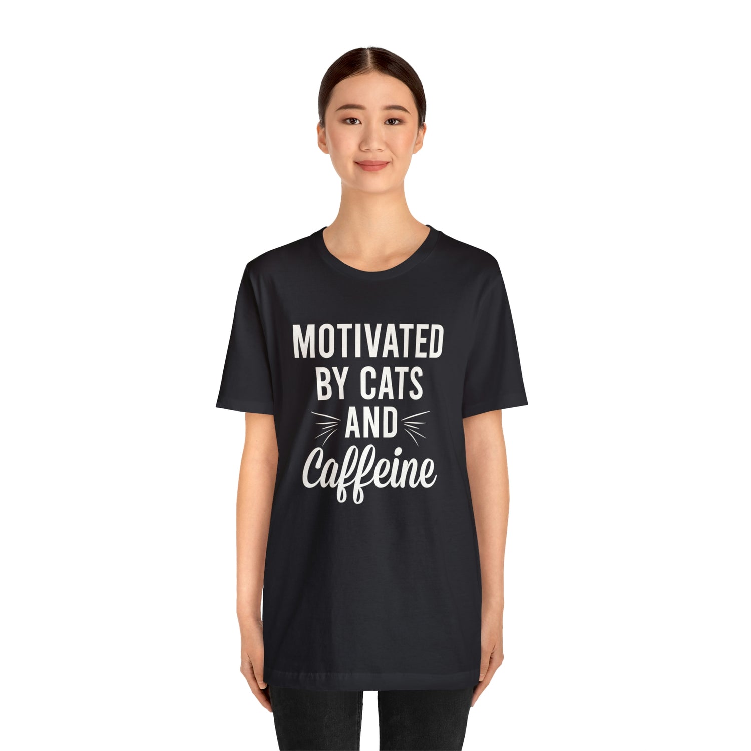 Motivated By Cats & Caffeine - Unisex Jersey Short Sleeve Tee
