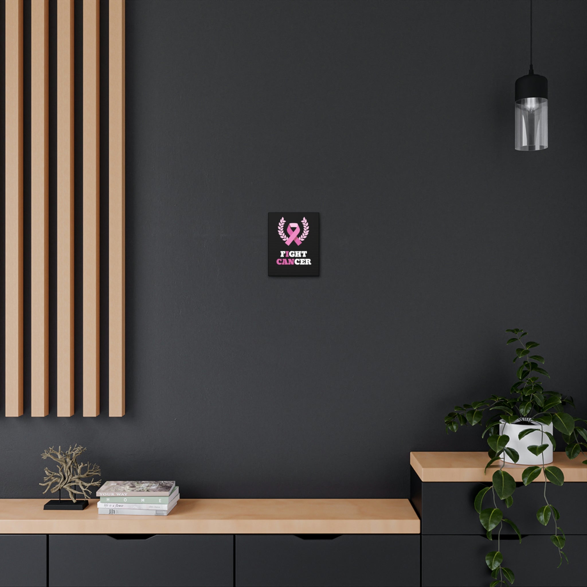 Fight Cancer I Can - Black Canvass Print