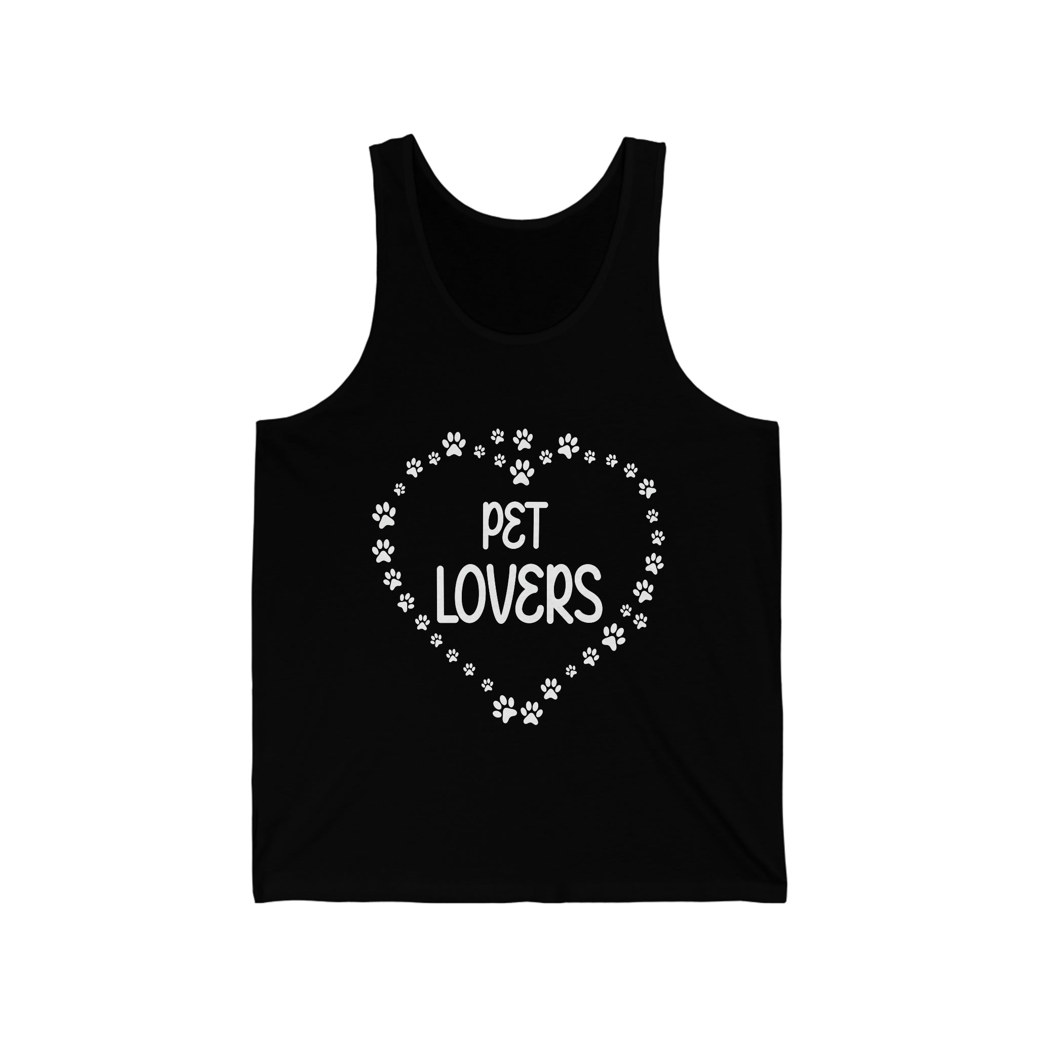 Pet Lovers With Paw Heart - Unisex Jersey Tank Top