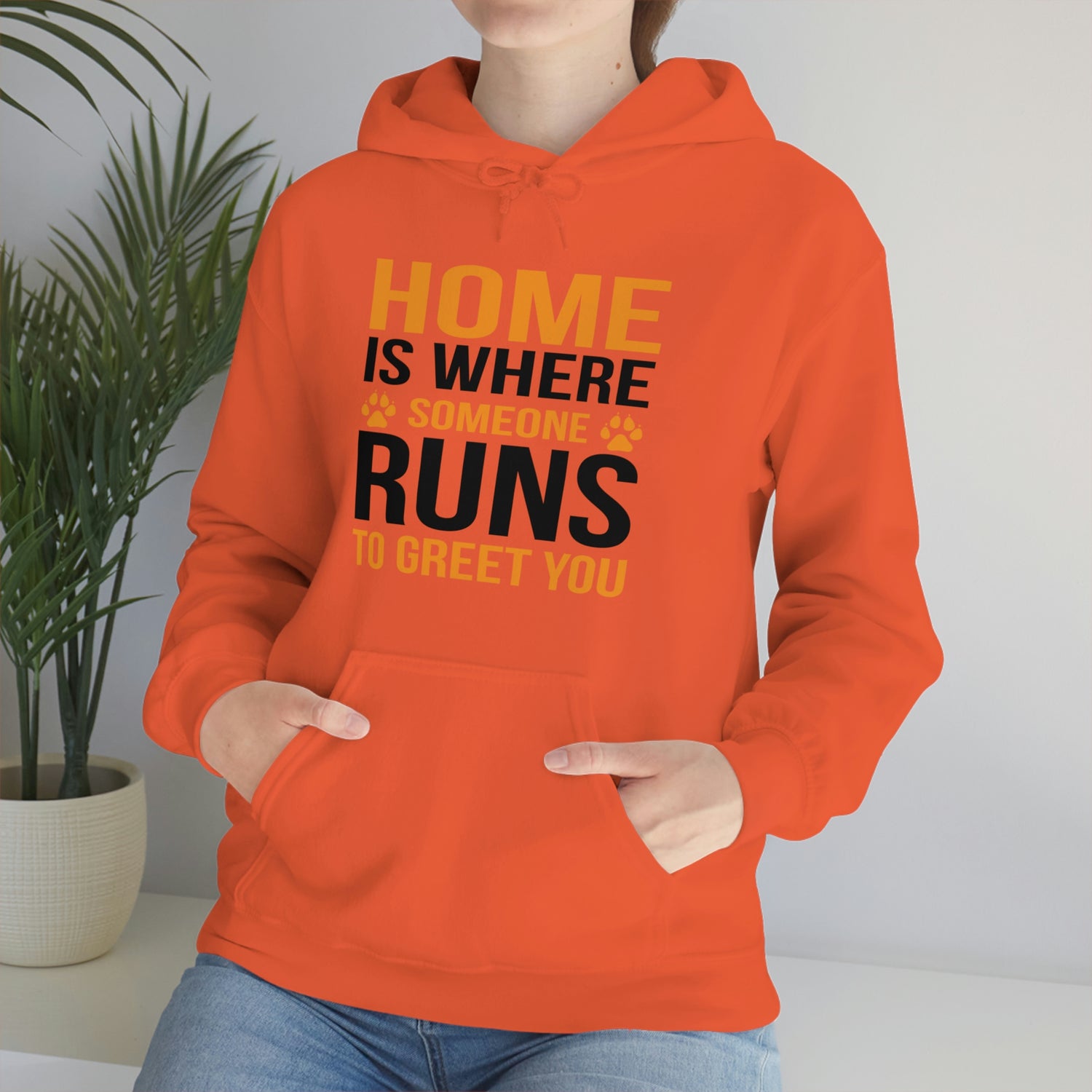 Home Is Where Someone Runs To Greet You - Unisex Heavy Blend™ Hooded Sweatshirt
