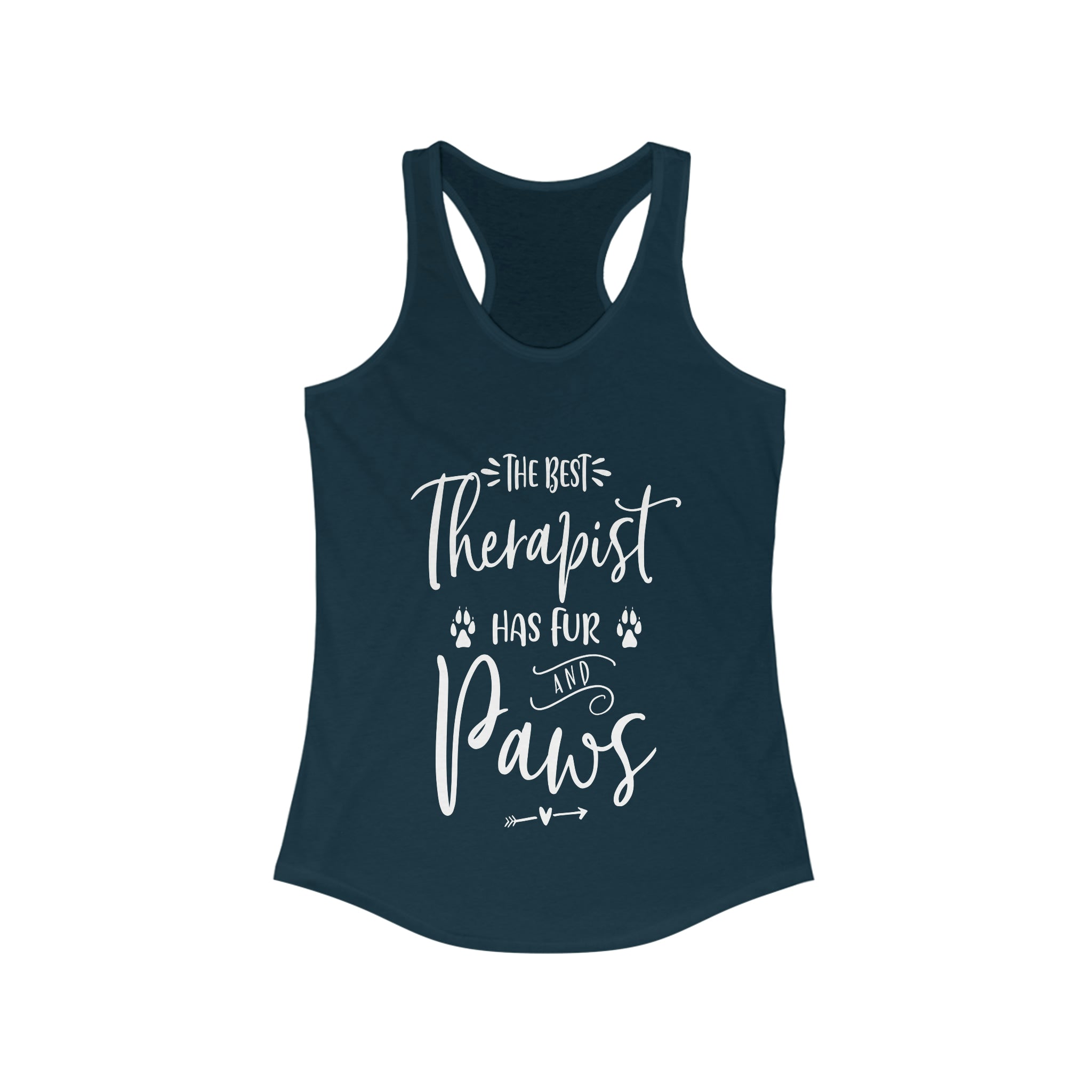 The Best Therapist Has Fur & Paws - Racerback Tank Top
