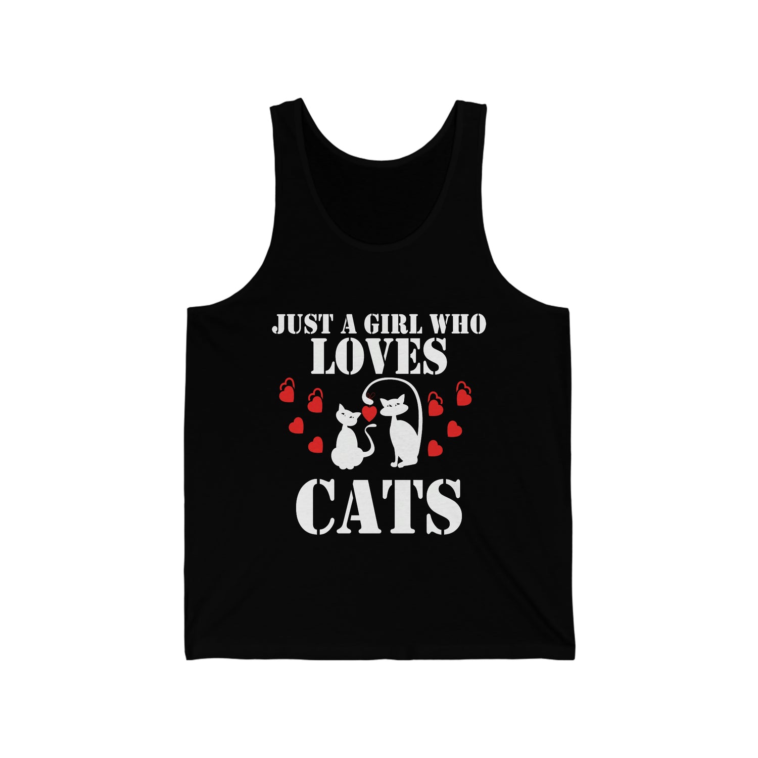 Just a Girl Who Loves Cats - Unisex Jersey Tank Top