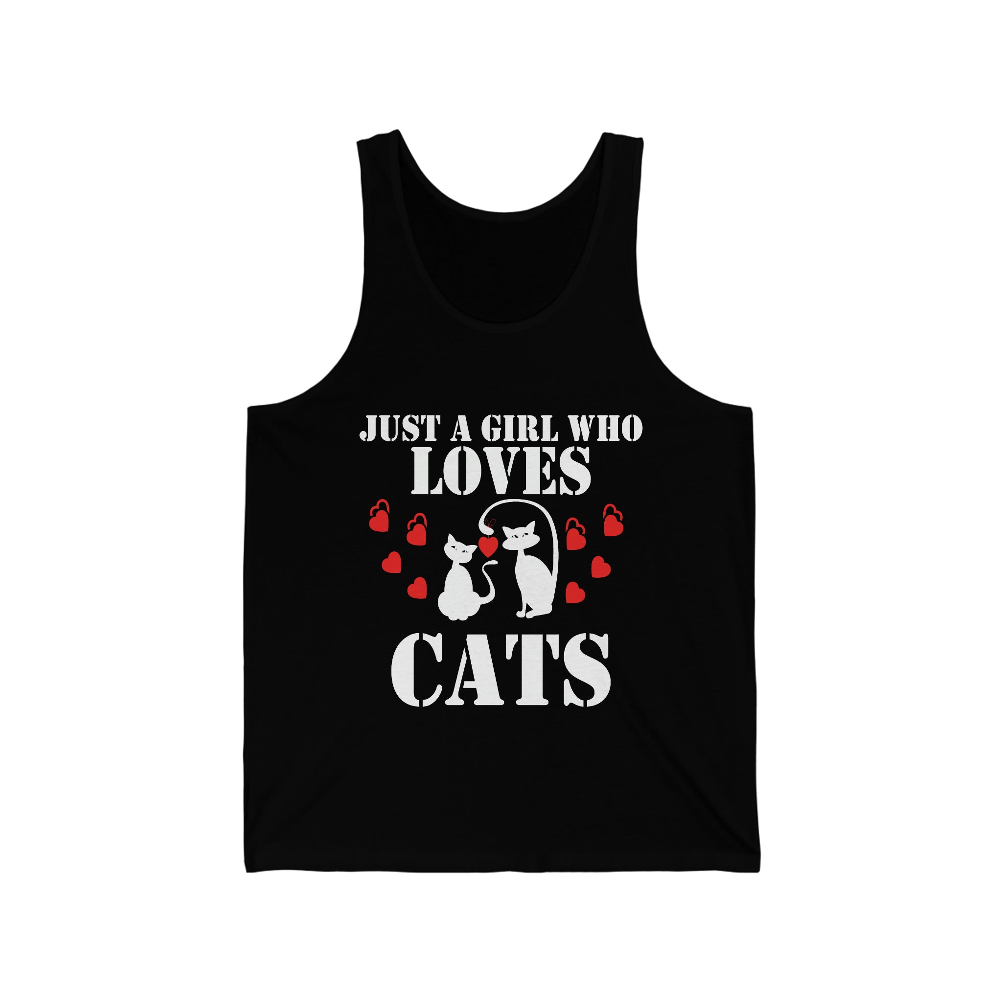 Just a Girl Who Loves Cats - Unisex Jersey Tank Top