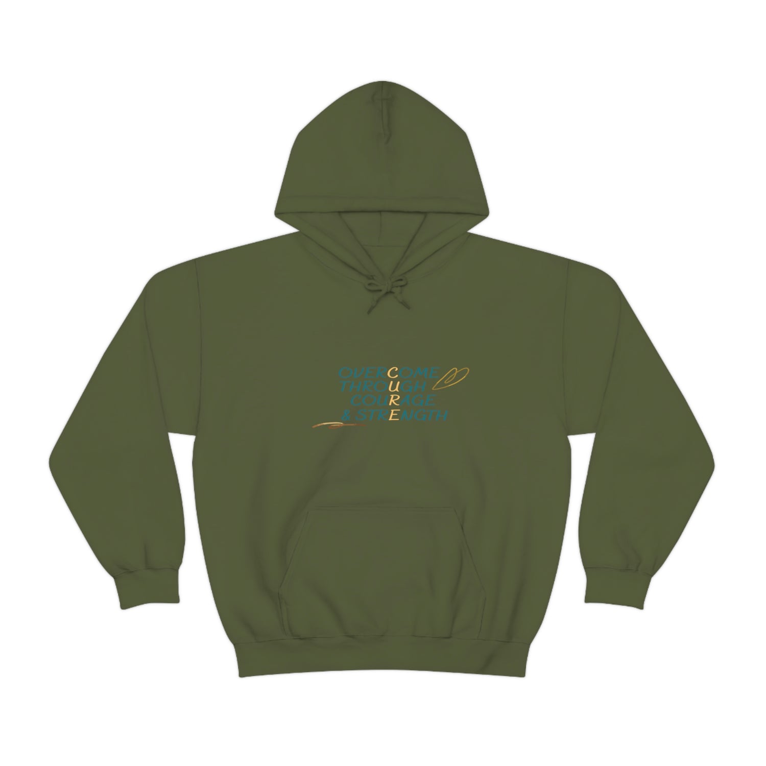 Overcome Through Courage and Strength - Unisex Heavy Blend™ Hooded Sweatshirt