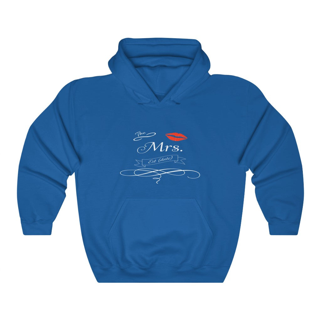 The Mrs. Established Wedding Date Customizable - Unisex Heavy Blend™ Hooded Sweatshirt