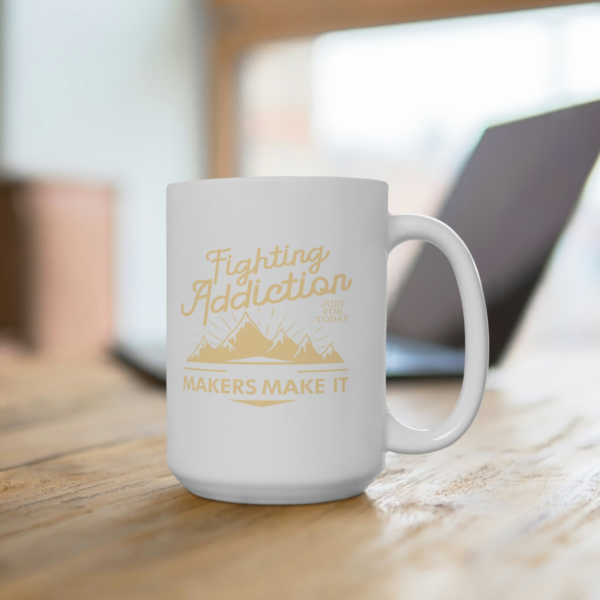 Fighting Addiction - White Ceramic Mug 2 sizes Available