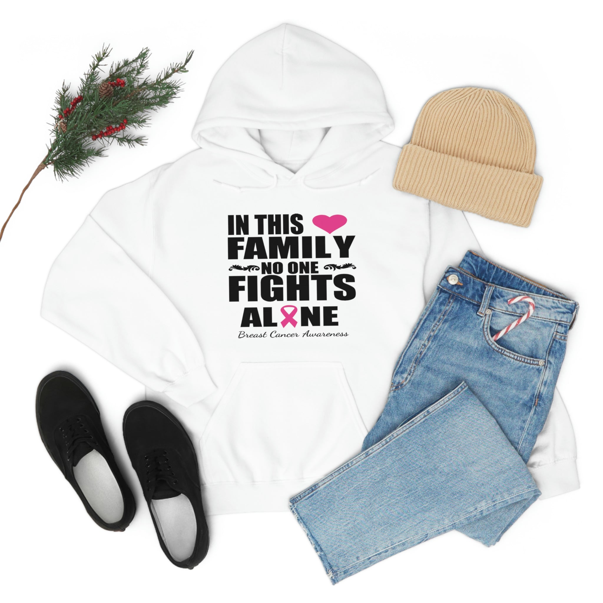 In This Family No One Fights Alone - Unisex Heavy Blend™ Hooded Sweatshirt