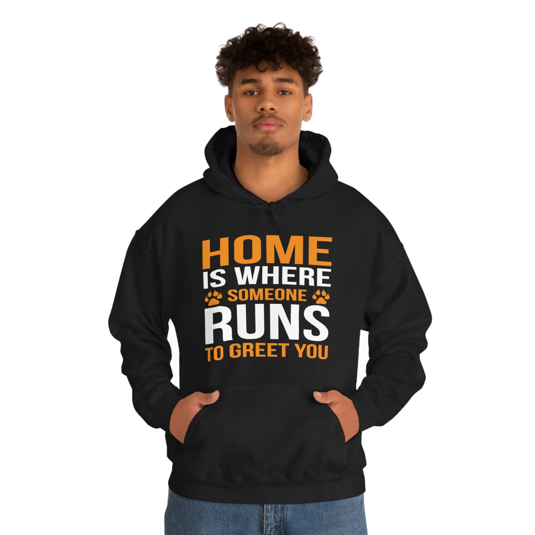 Home Is Where Someone Runs To Greet You - Unisex Heavy Blend™ Hooded Sweatshirt